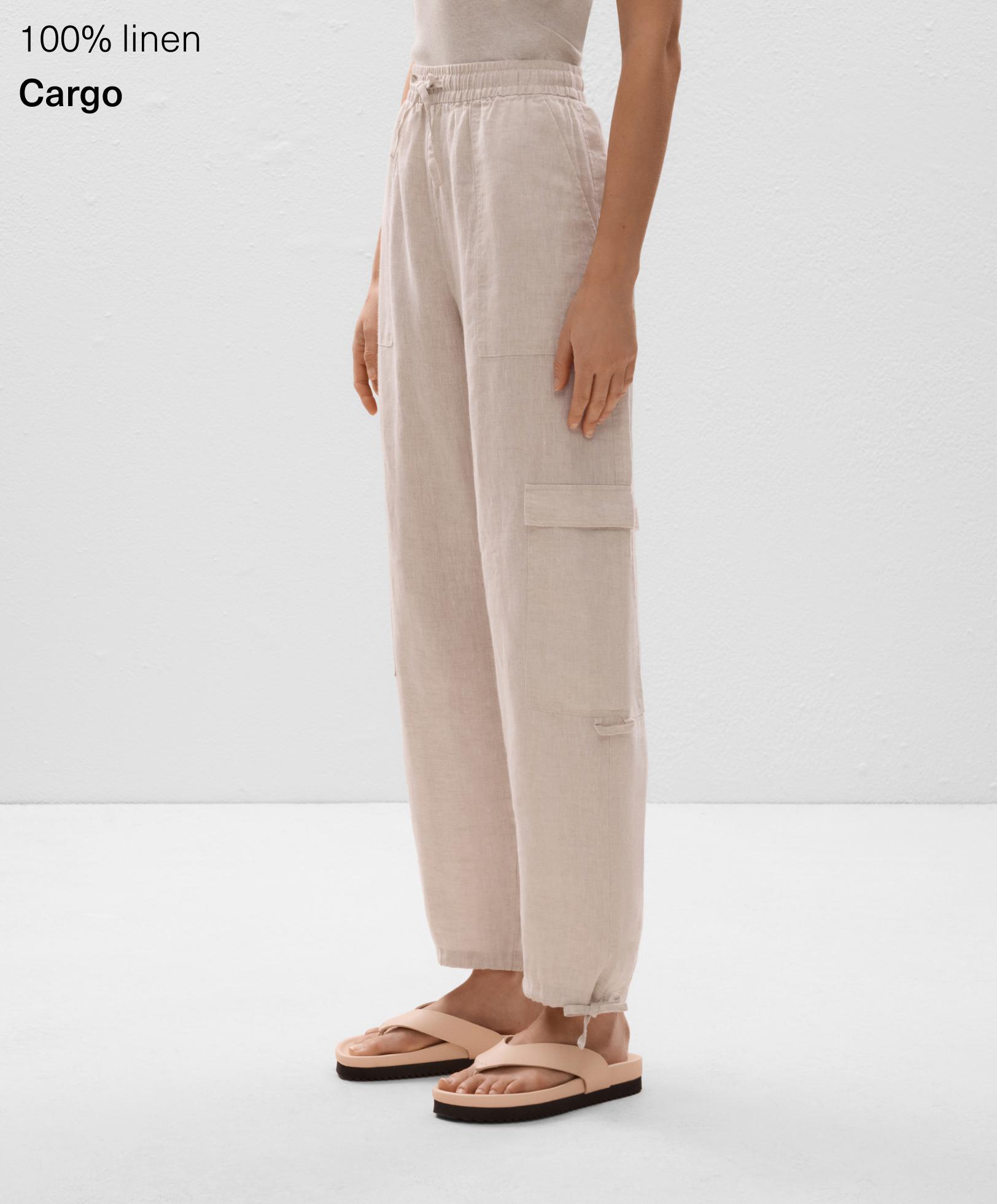 Pantalón cargo 100% lino - Rebajas