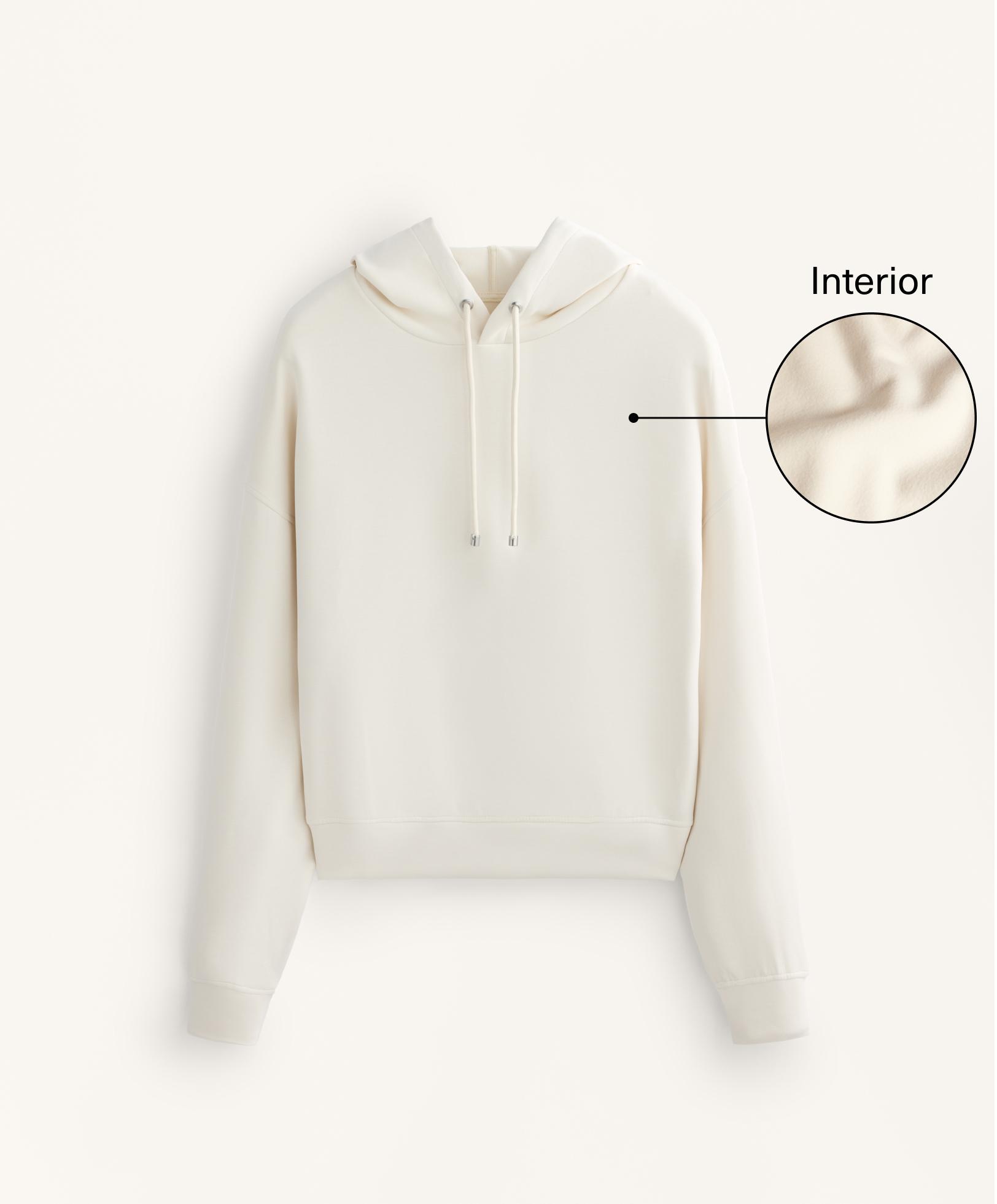 Boxy hoodie with brushed modal