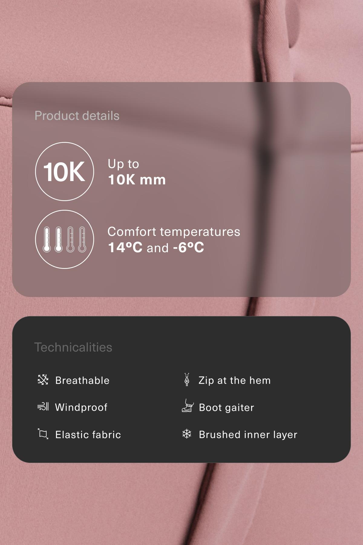 Water-resistant flare stretch SKI trousers — PINK-MAUVE