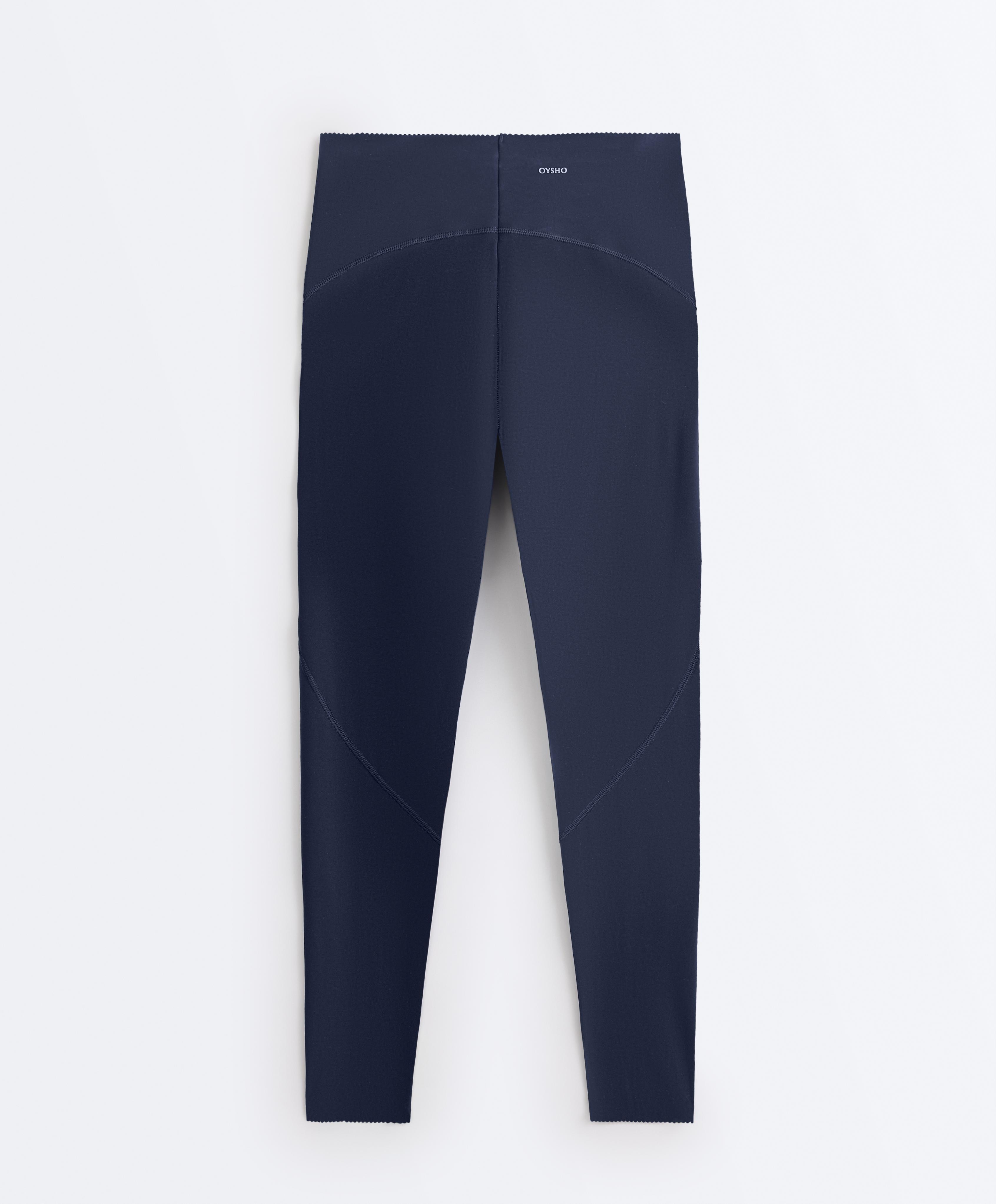 Basic compressive high-waisted ankle-length leggings — NAVY BLUE