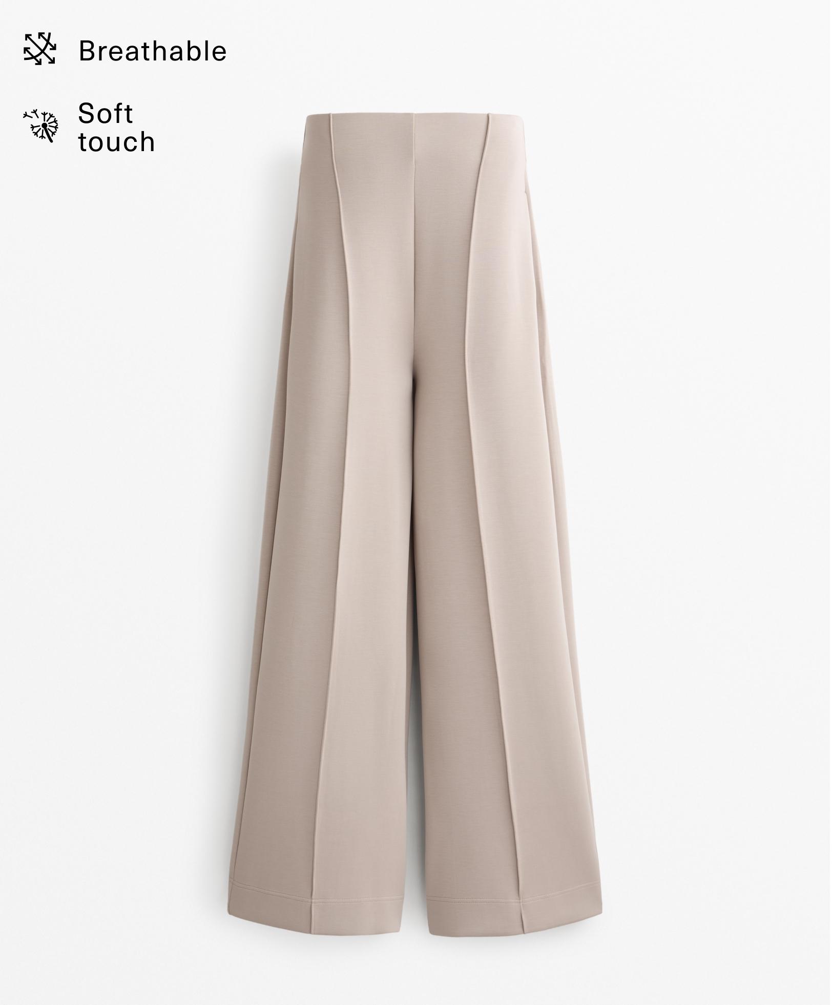 Straight-leg trousers with modal and crease