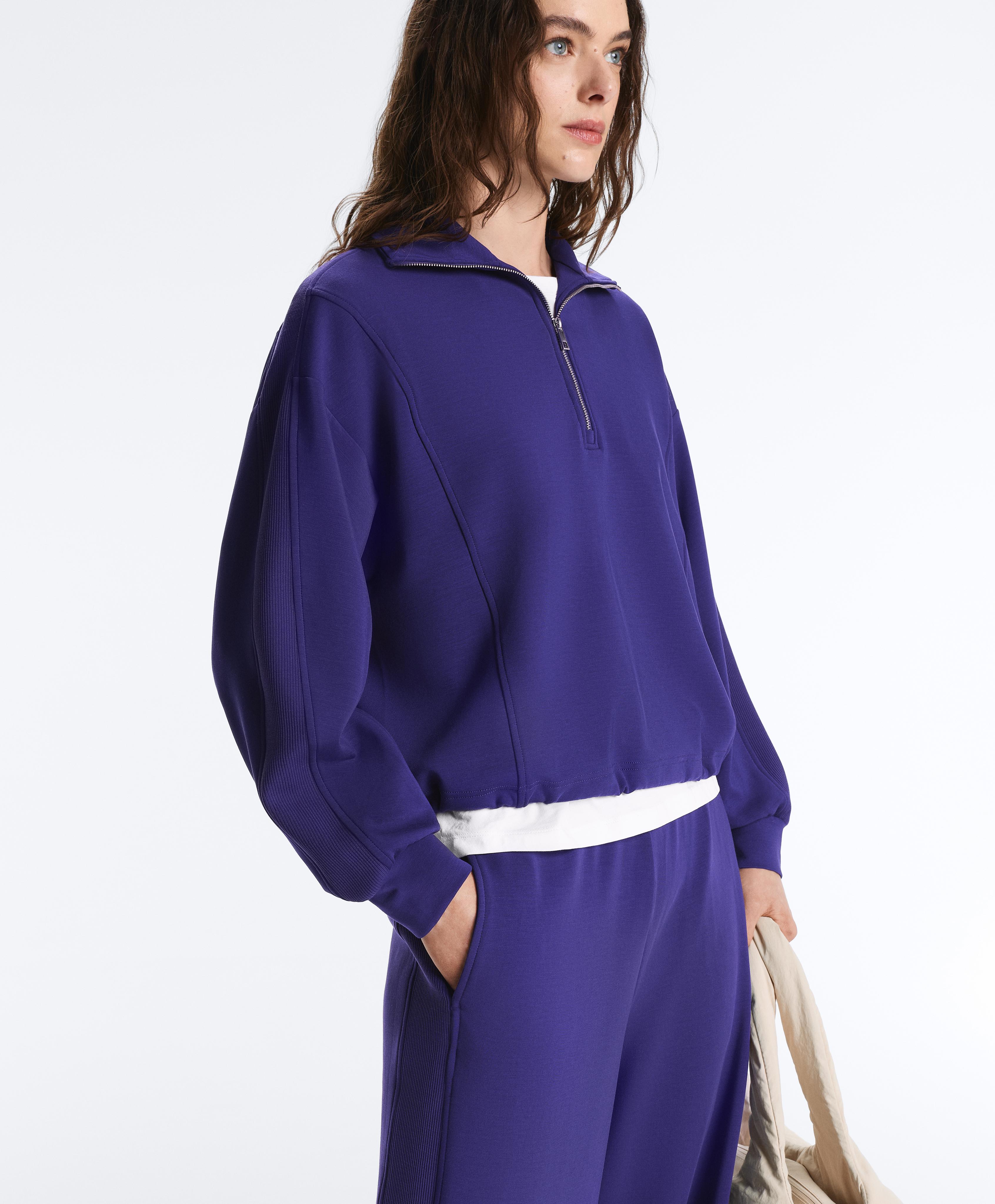 Half-zip sweatshirt with Brushed modal Half-zip sweatshirt with Brushed modal