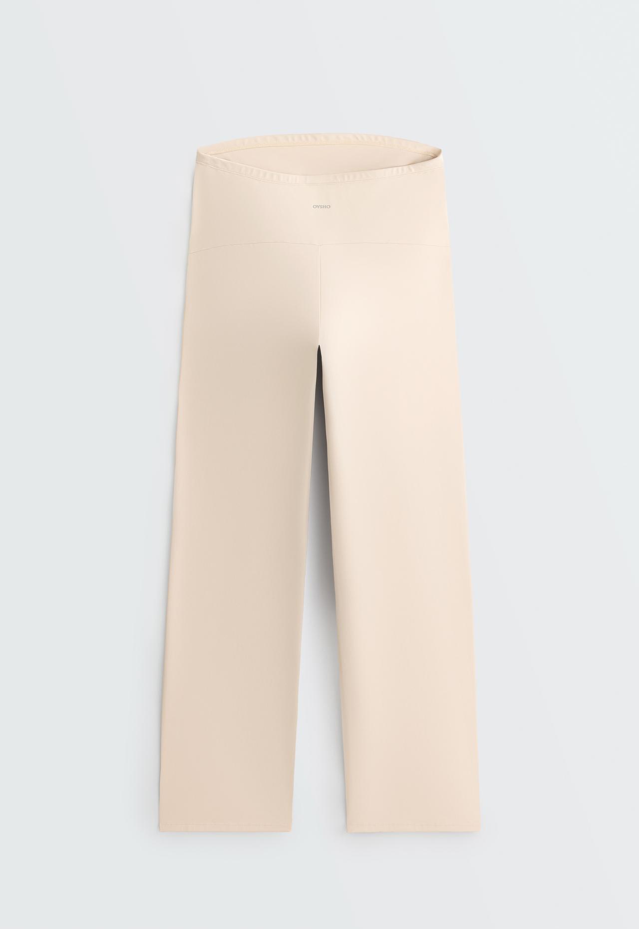 Comfortlux maternity straight-leg trousers — SAND