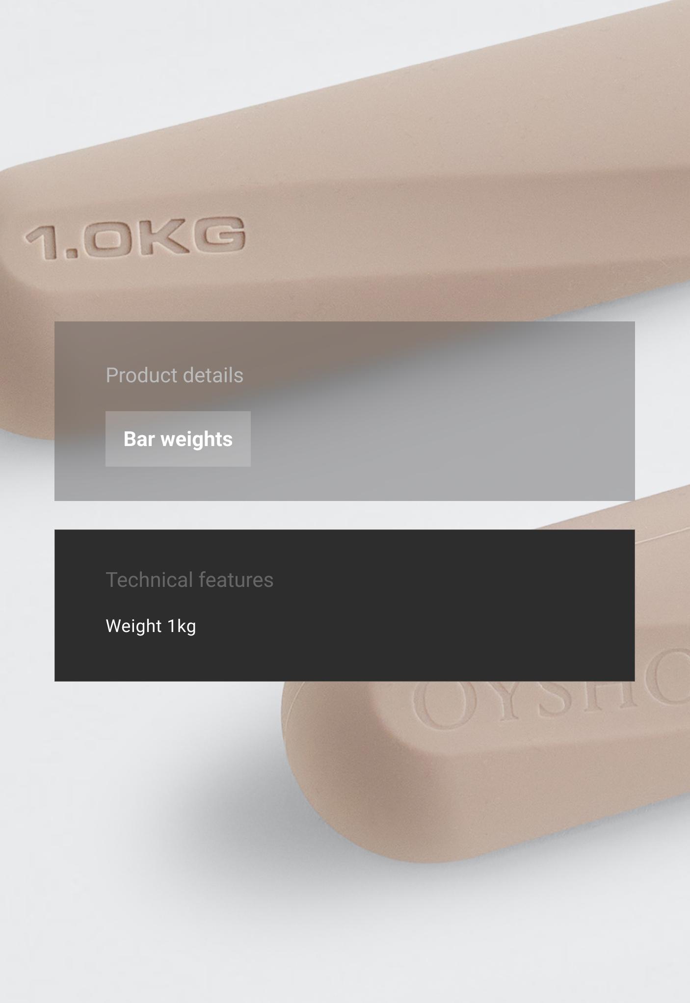 2 x 1kg bar weights — MID-MINK