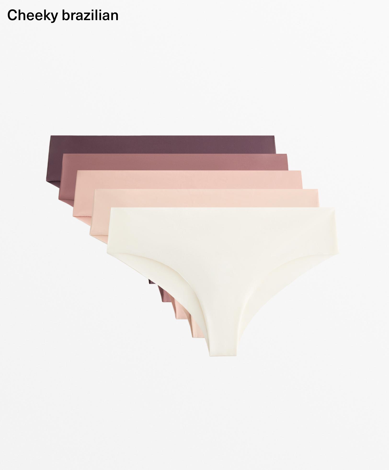 5 invisible polyamide blend cheeky Brazilian briefs