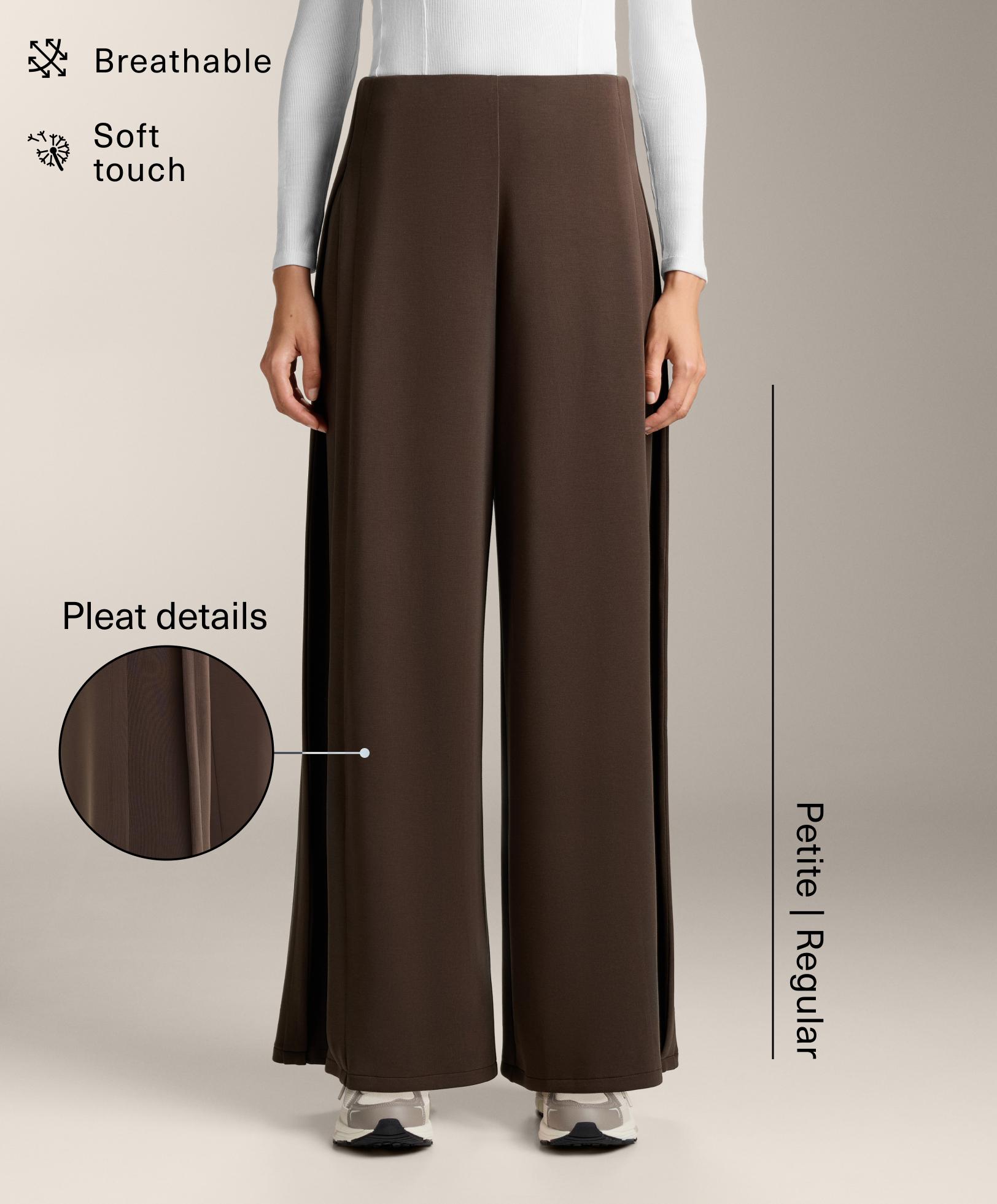 Soft-touch wide-leg trousers with modal and side pleat Soft-touch wide-leg trousers with modal and side pleat