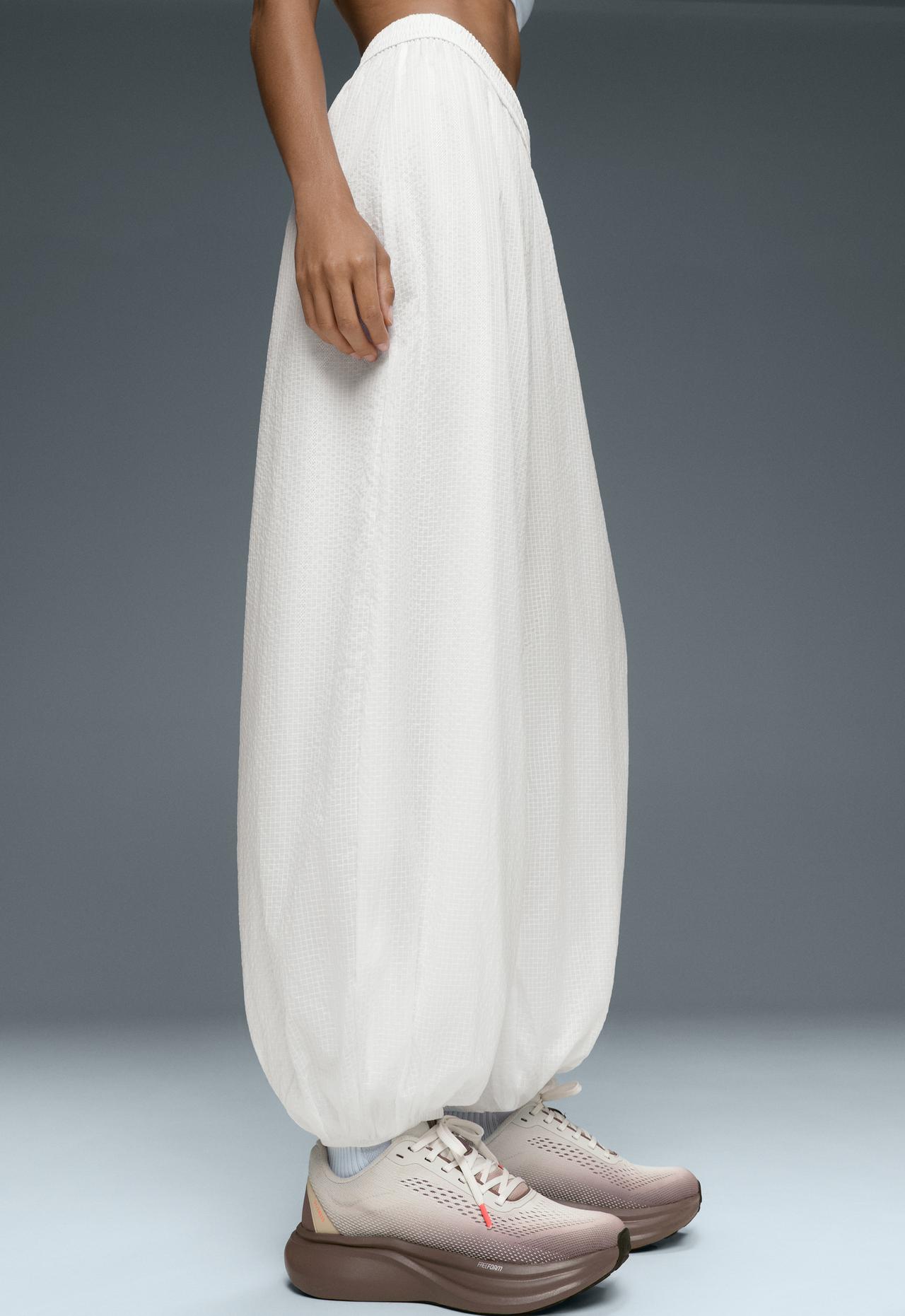 Checked technical trousers — WHITE 