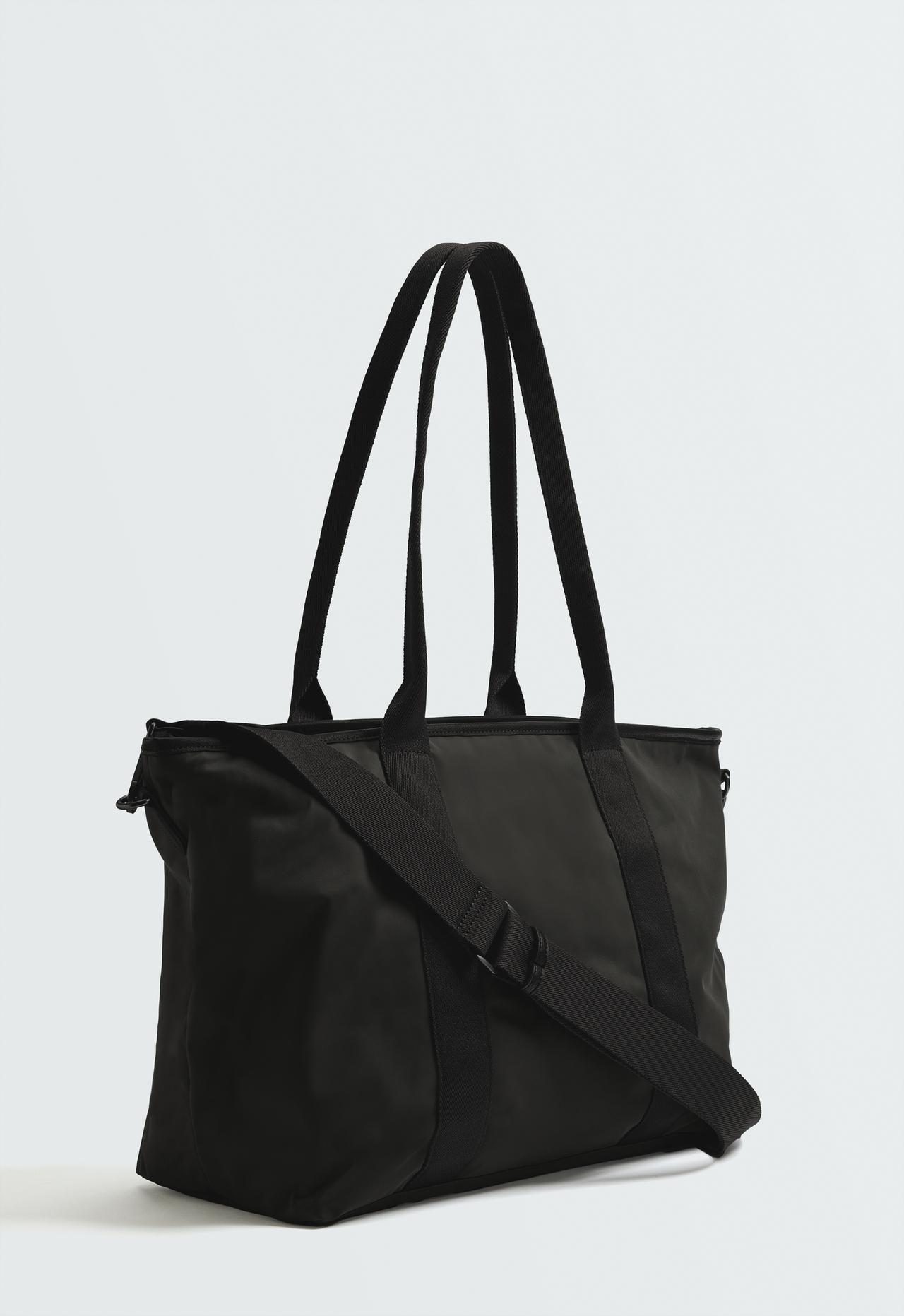 Nylon tote bag — BLACK