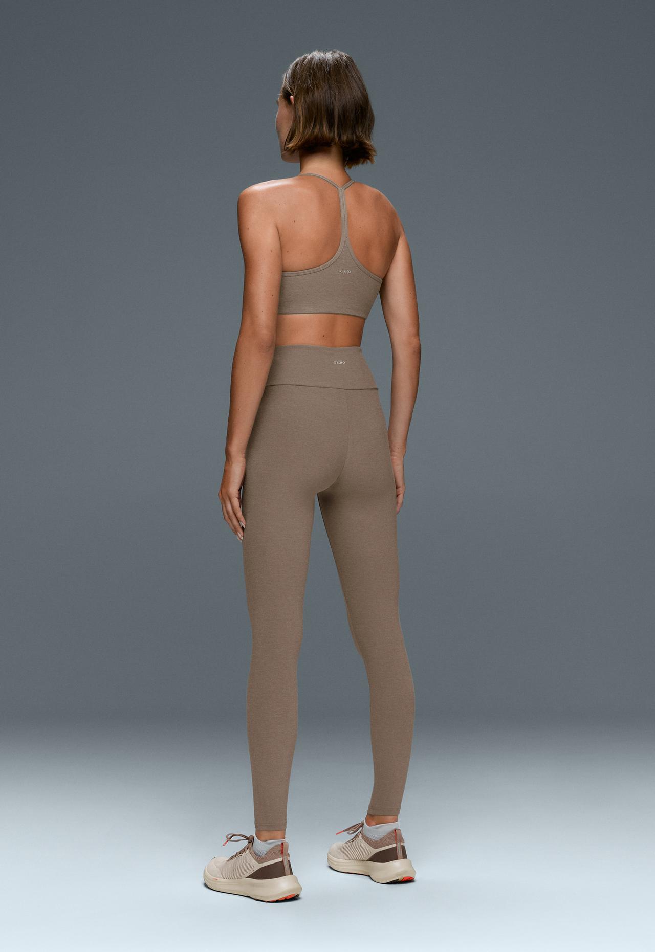 Ankle-length High rise Comfortlux marl leggings — DARK MINK