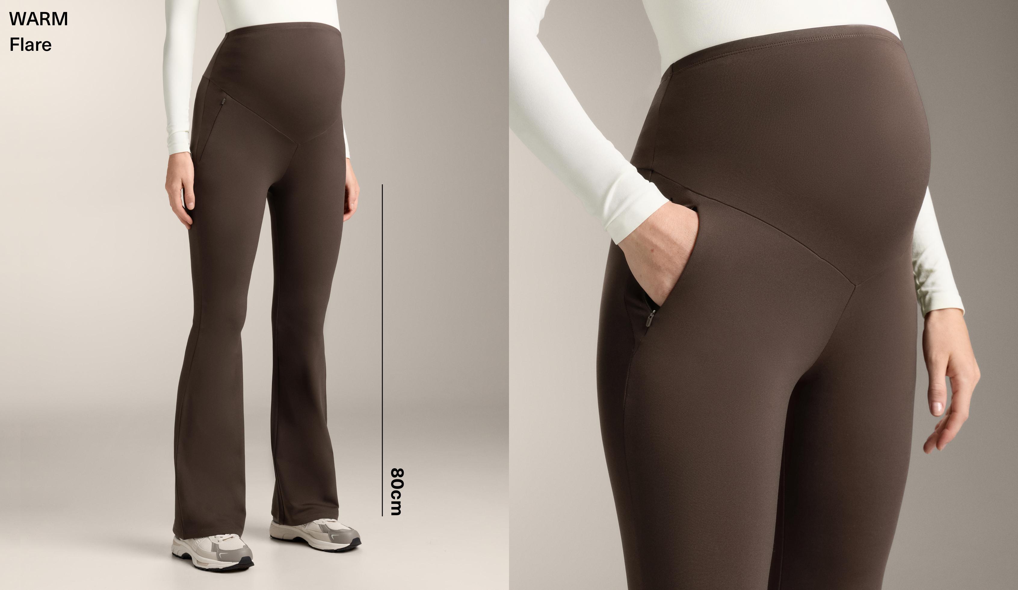 Warm flare maternity trousers