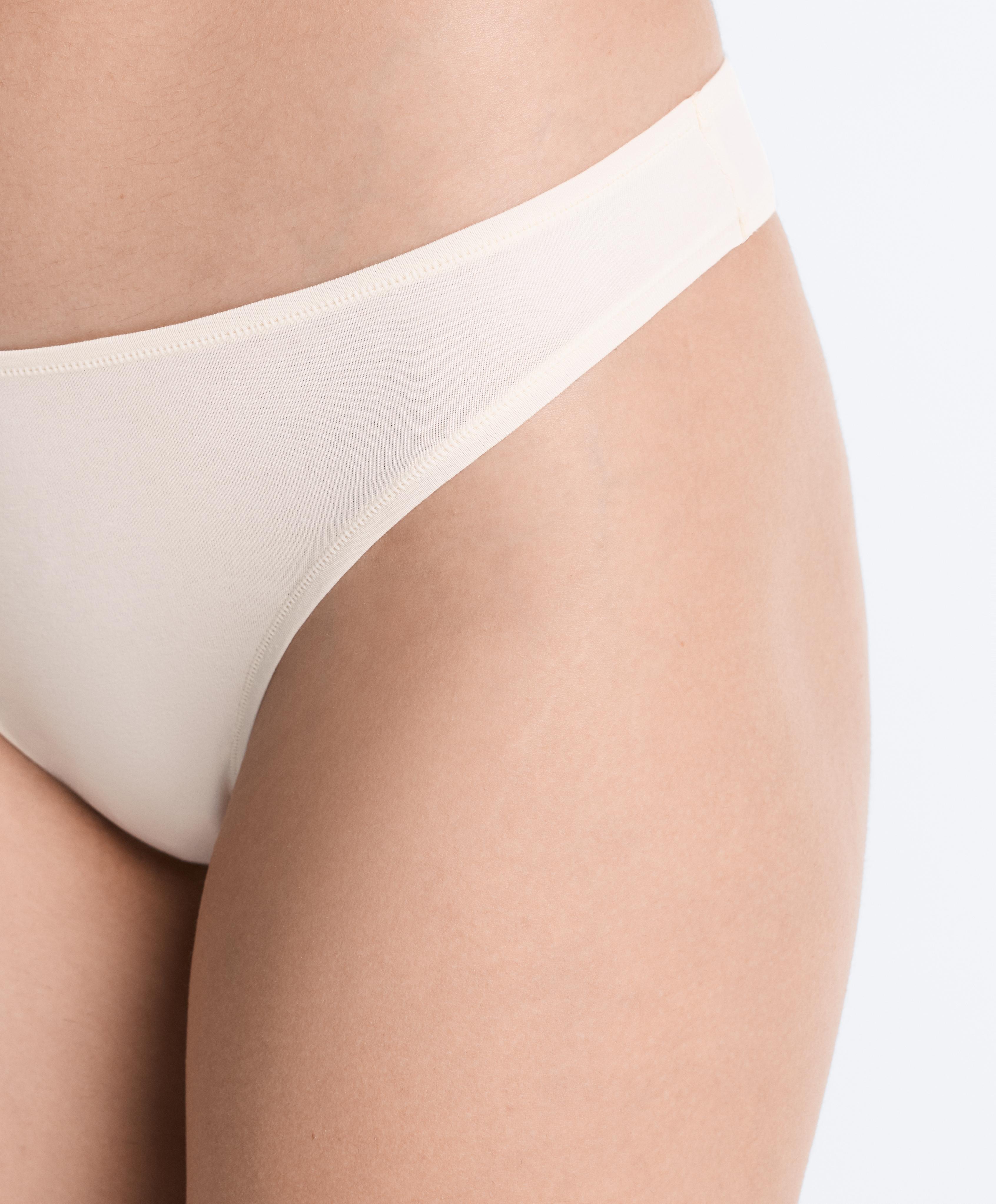5 cotton blend Brazilian briefs — KHAKI
