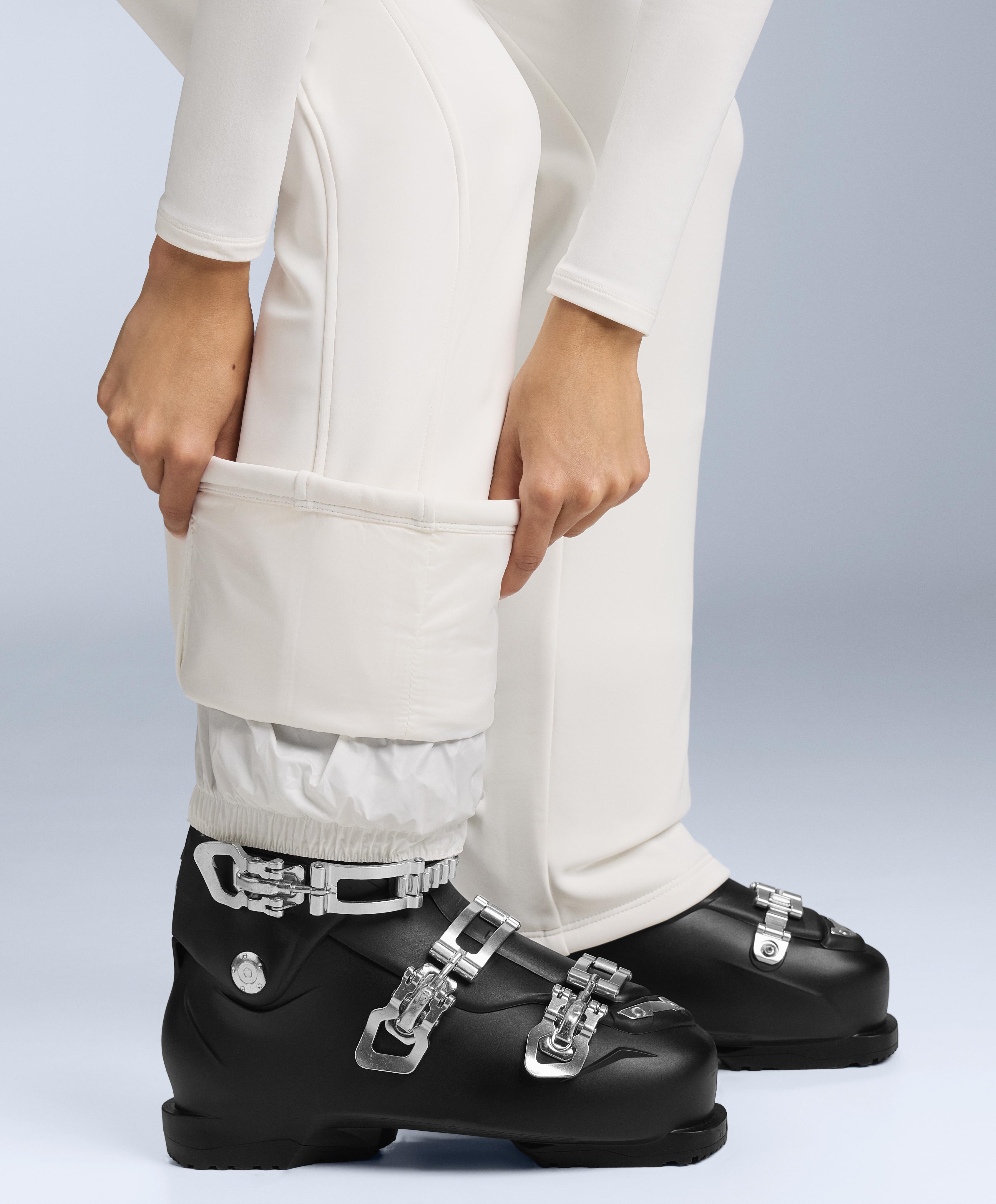 Water-resistant full length flare stretch SKI trousers — WHITE 