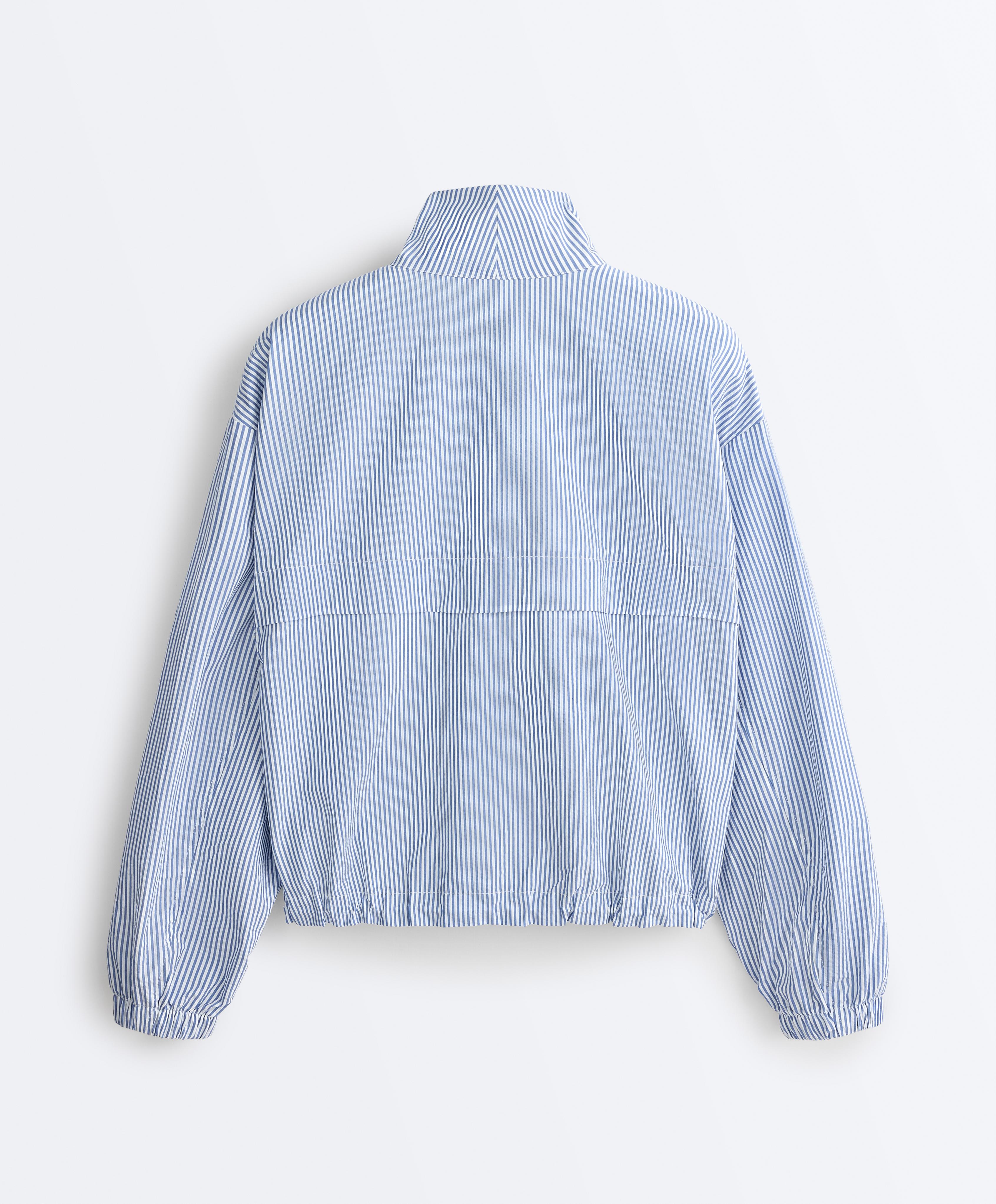 Cotton blend striped Track jacket — PALE BLUE