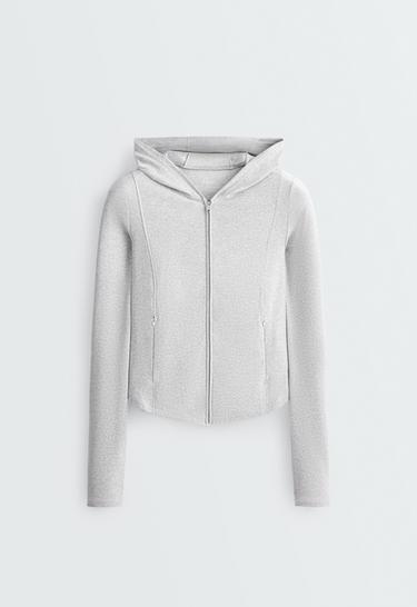 Technical marl hooded jacket — GREY MELANGE 7