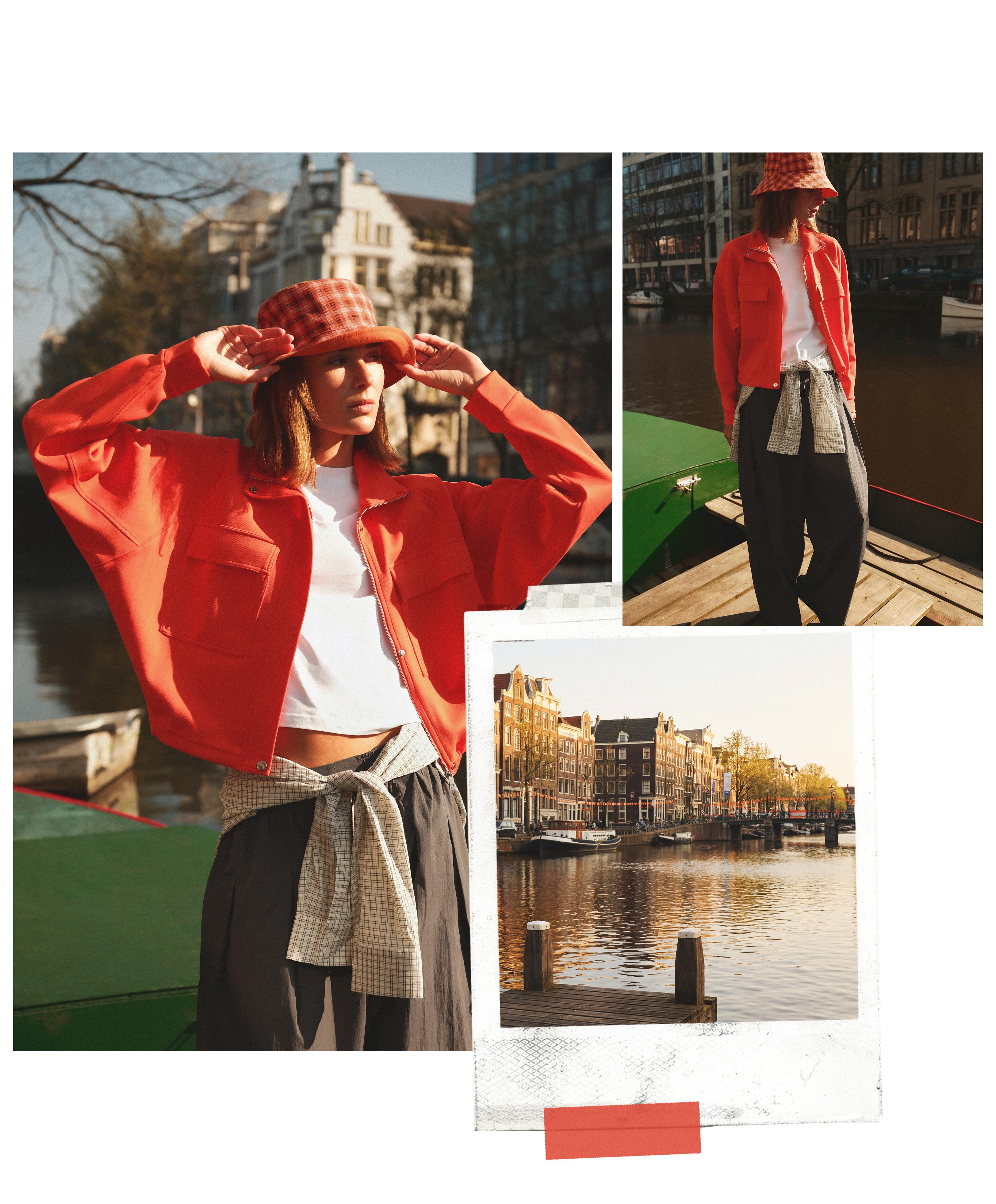 Cotton piqué pocket jacket