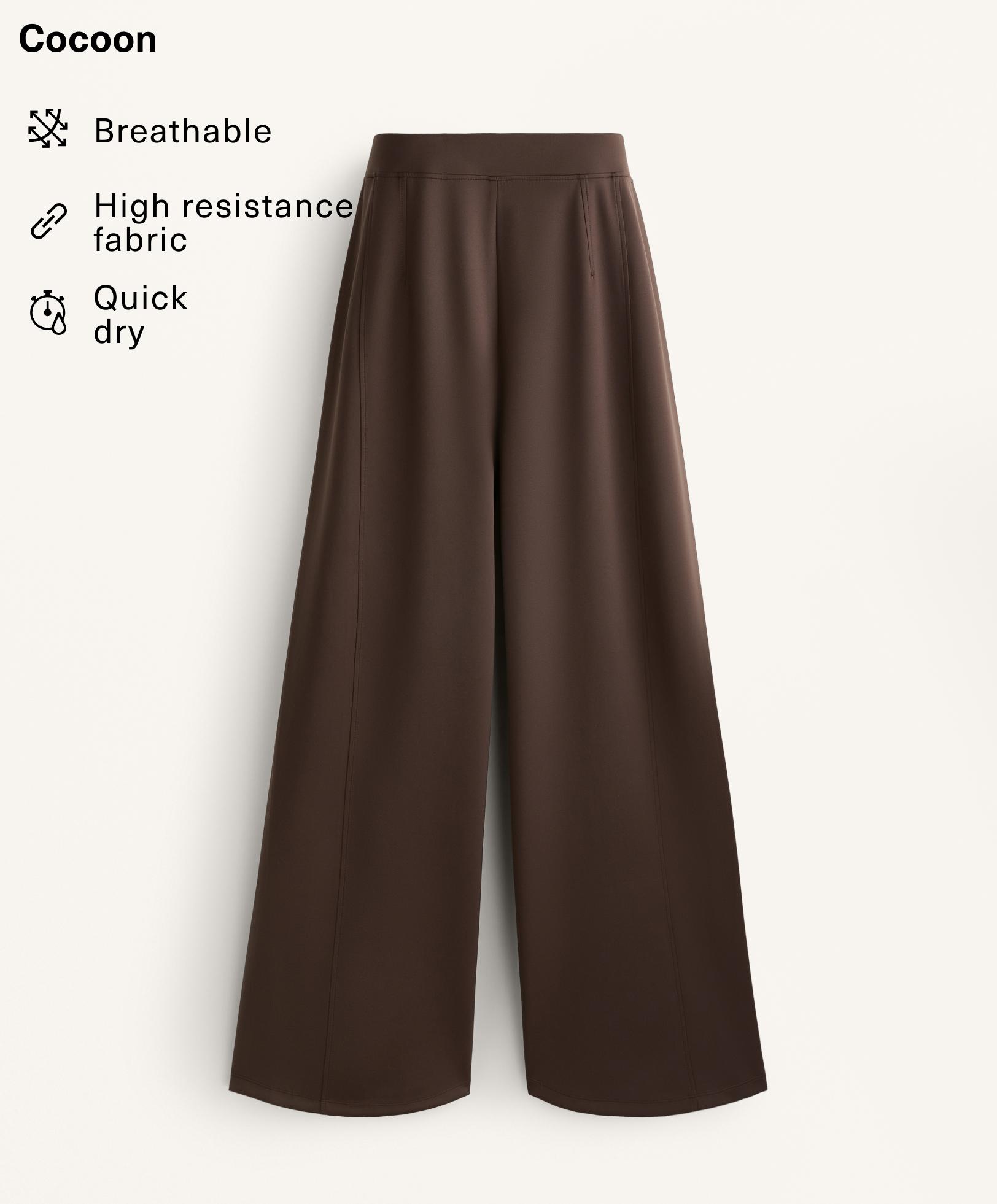 Neoprene-effect high-rise cocoon trousers