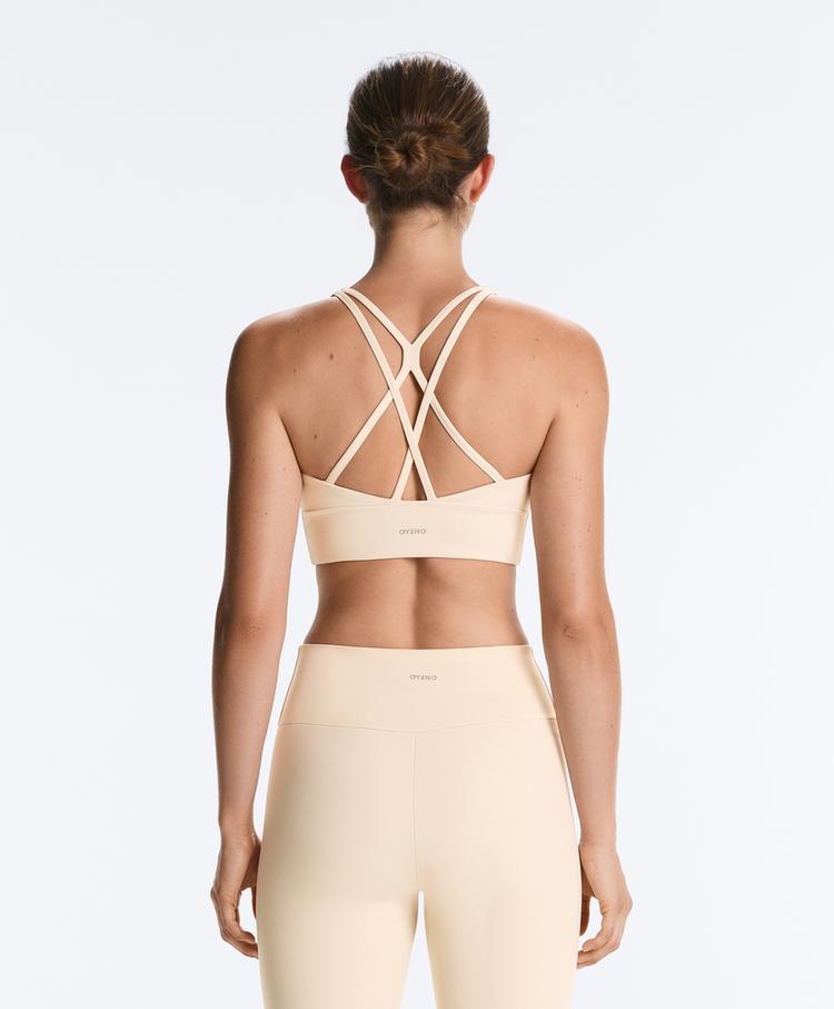Medium support Comfortlux sports bra with cup — SAND