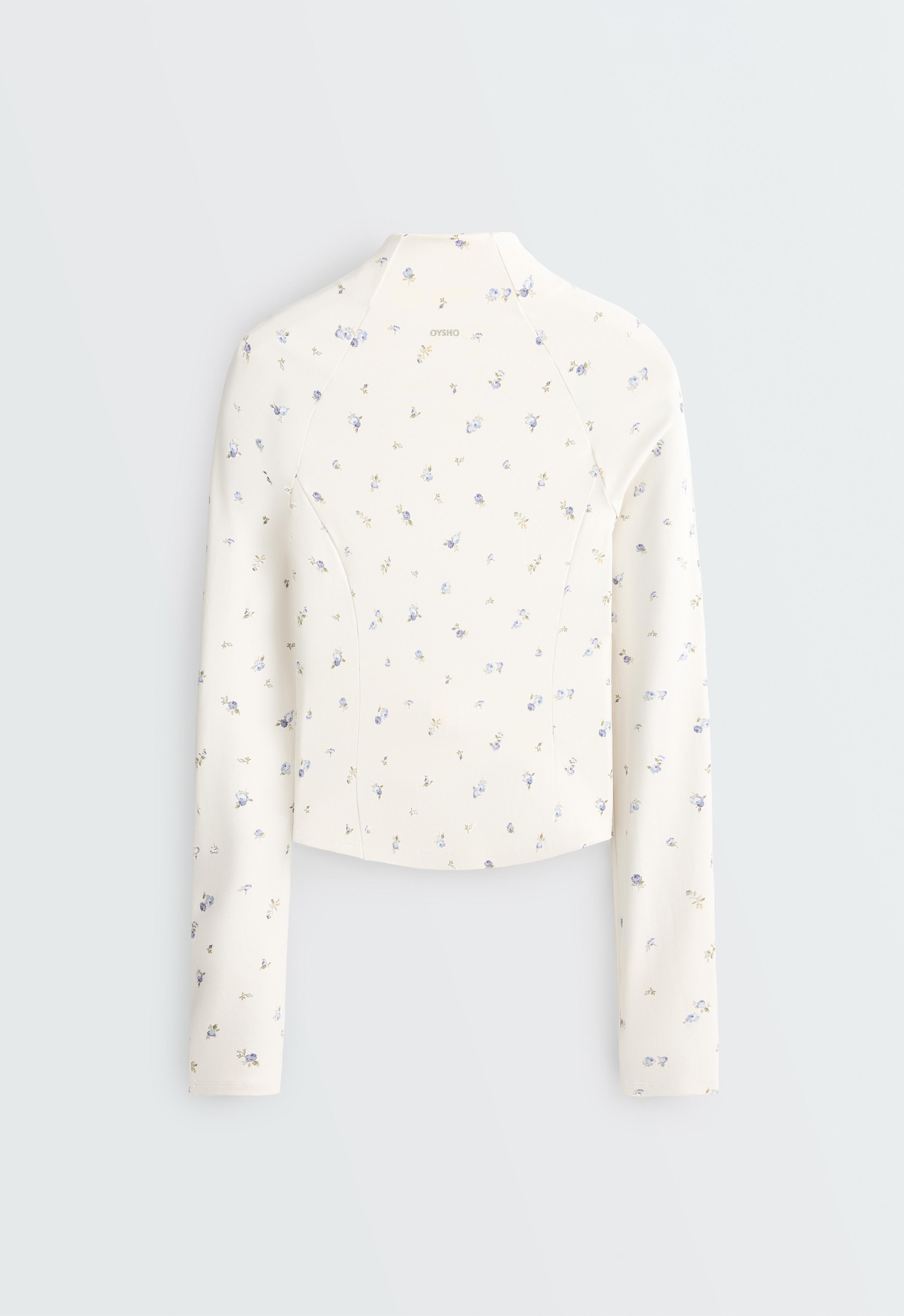 Evermove floral print technical jacket — PALE ECRU