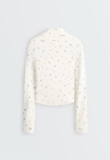 Evermove floral print technical jacket — PALE ECRU 10