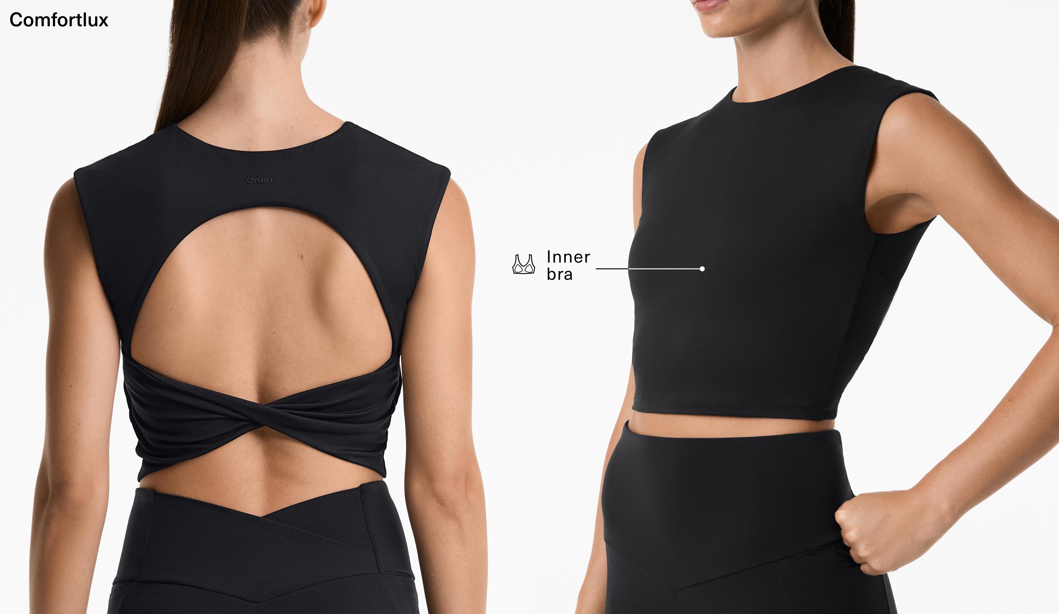 Open back twist comfortlux tank top