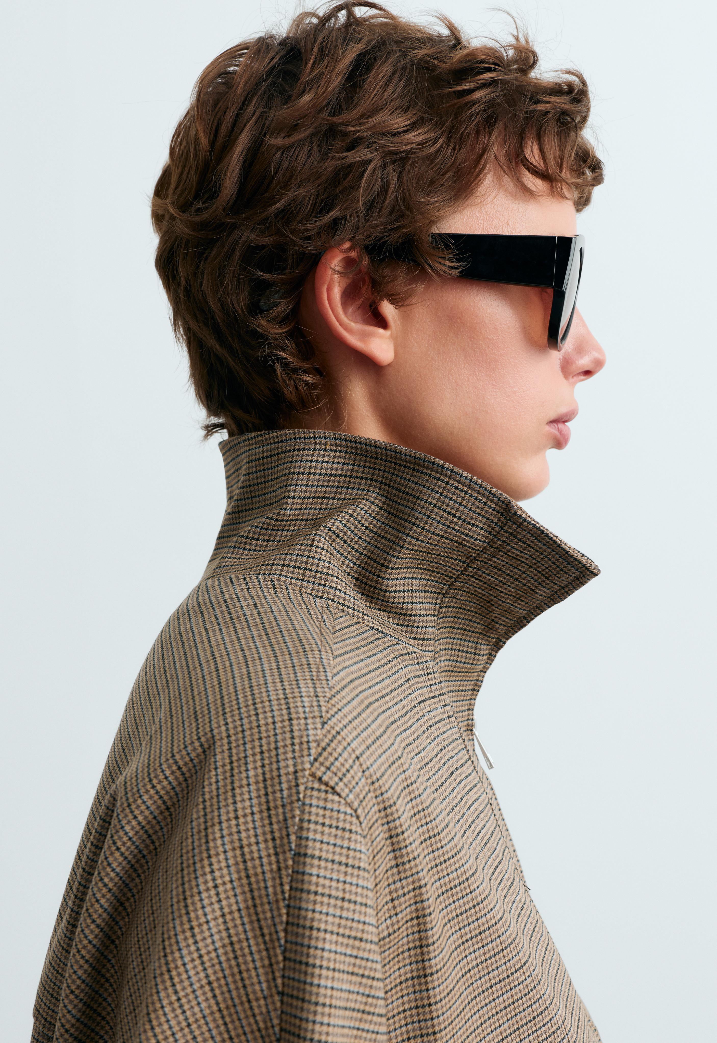 Houndstooth high-neck jacket Houndstooth high-neck jacket