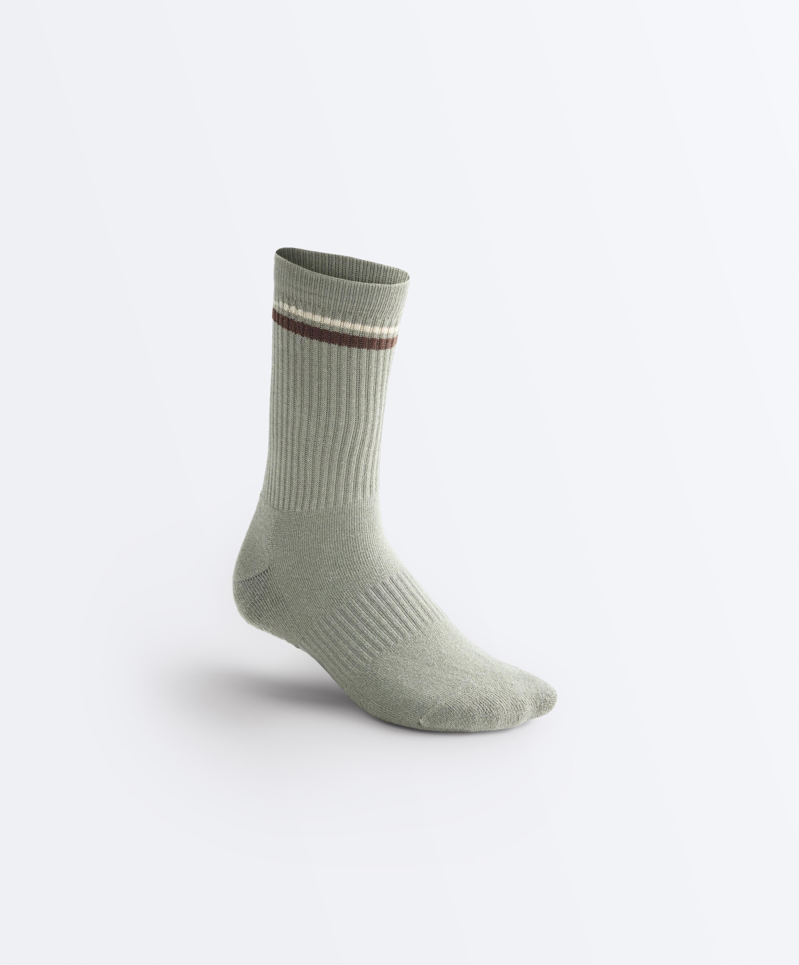 2 pairs of Classic cotton blend yoga and Pilates socks — SOFT AQUA GREEN