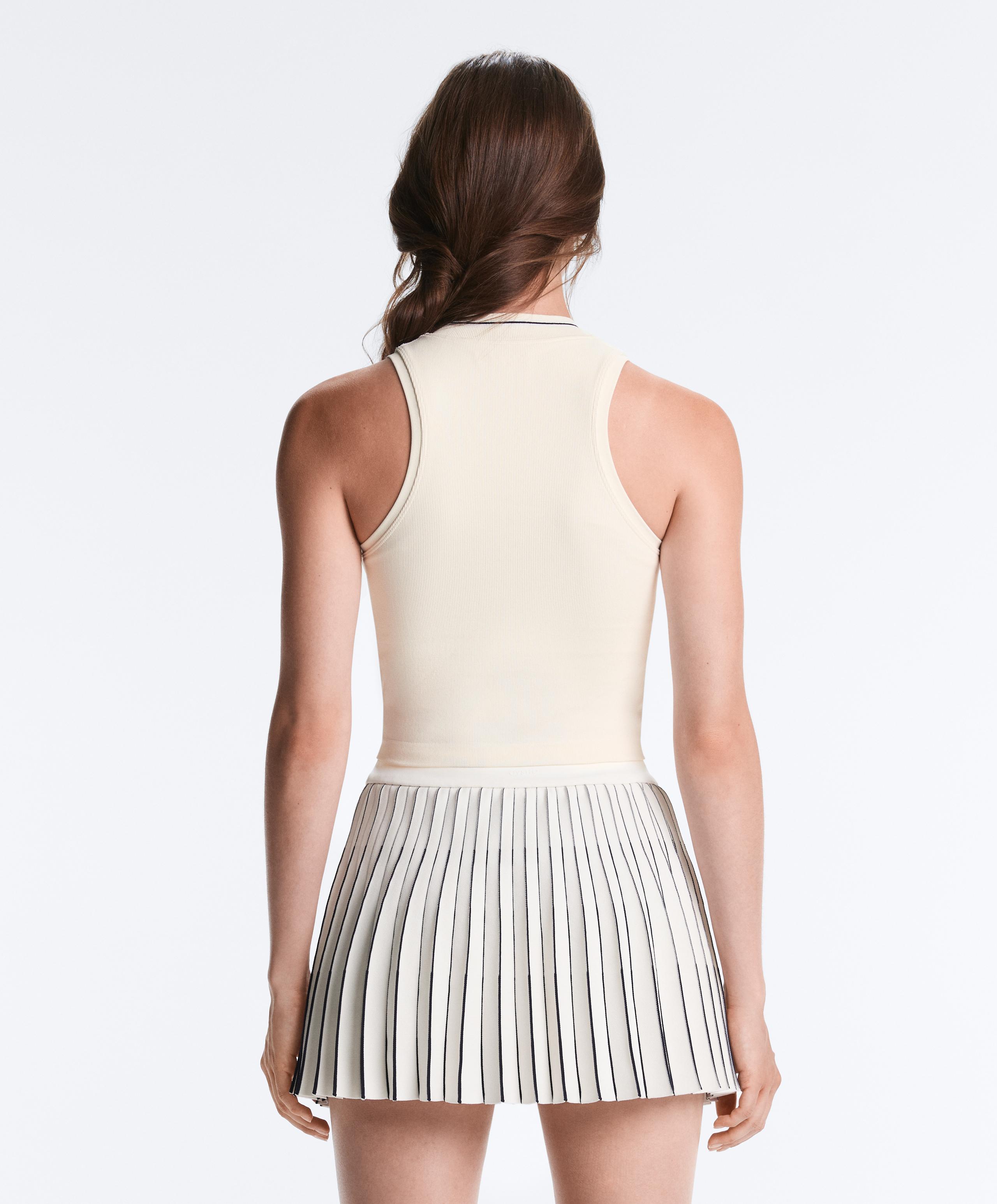 Bezszwowy tank top bez rękawów z suwakiem