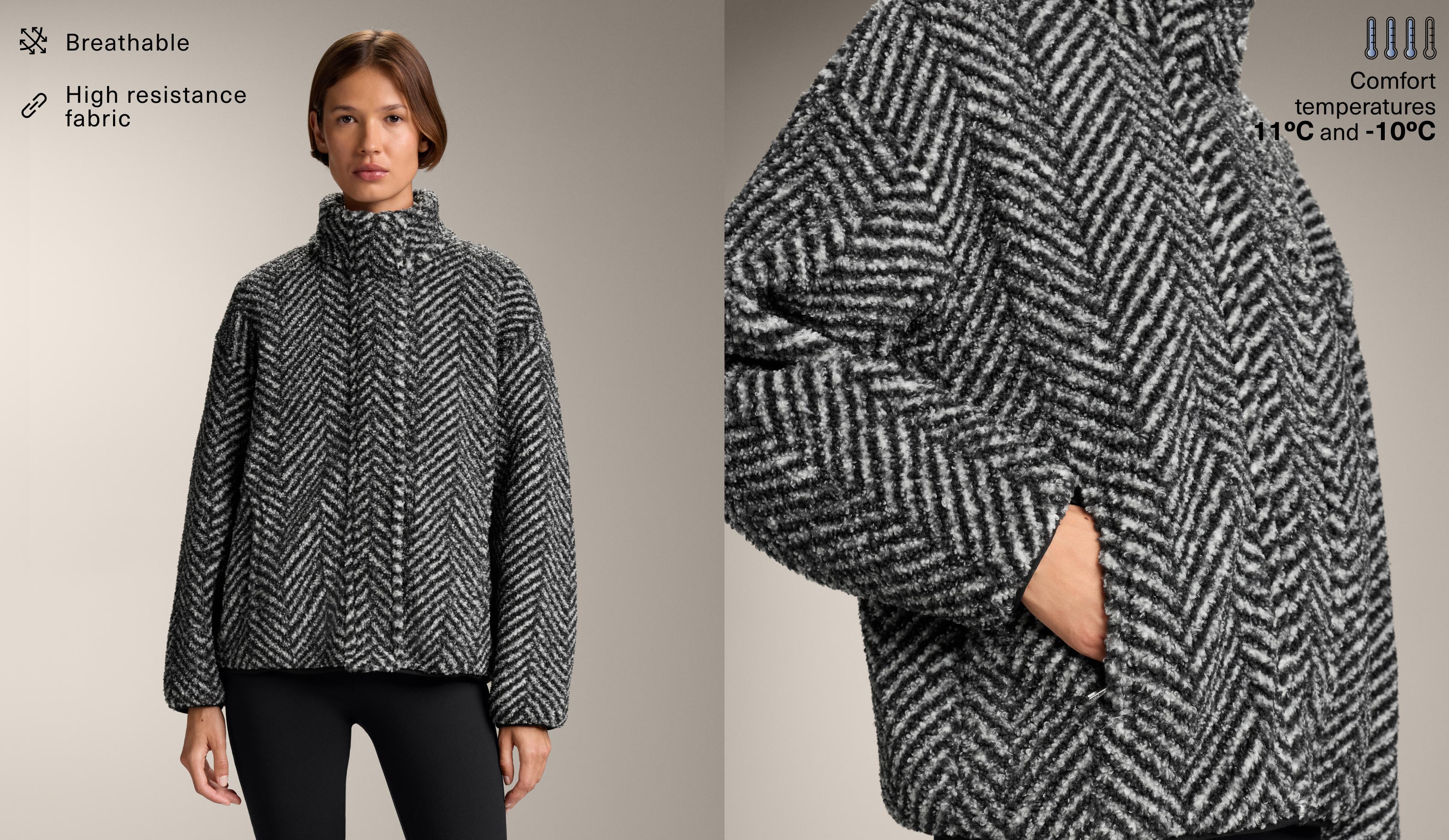 Thick Fleece Herringbone Cocoon Jacket Thick Fleece Herringbone Cocoon Jacket