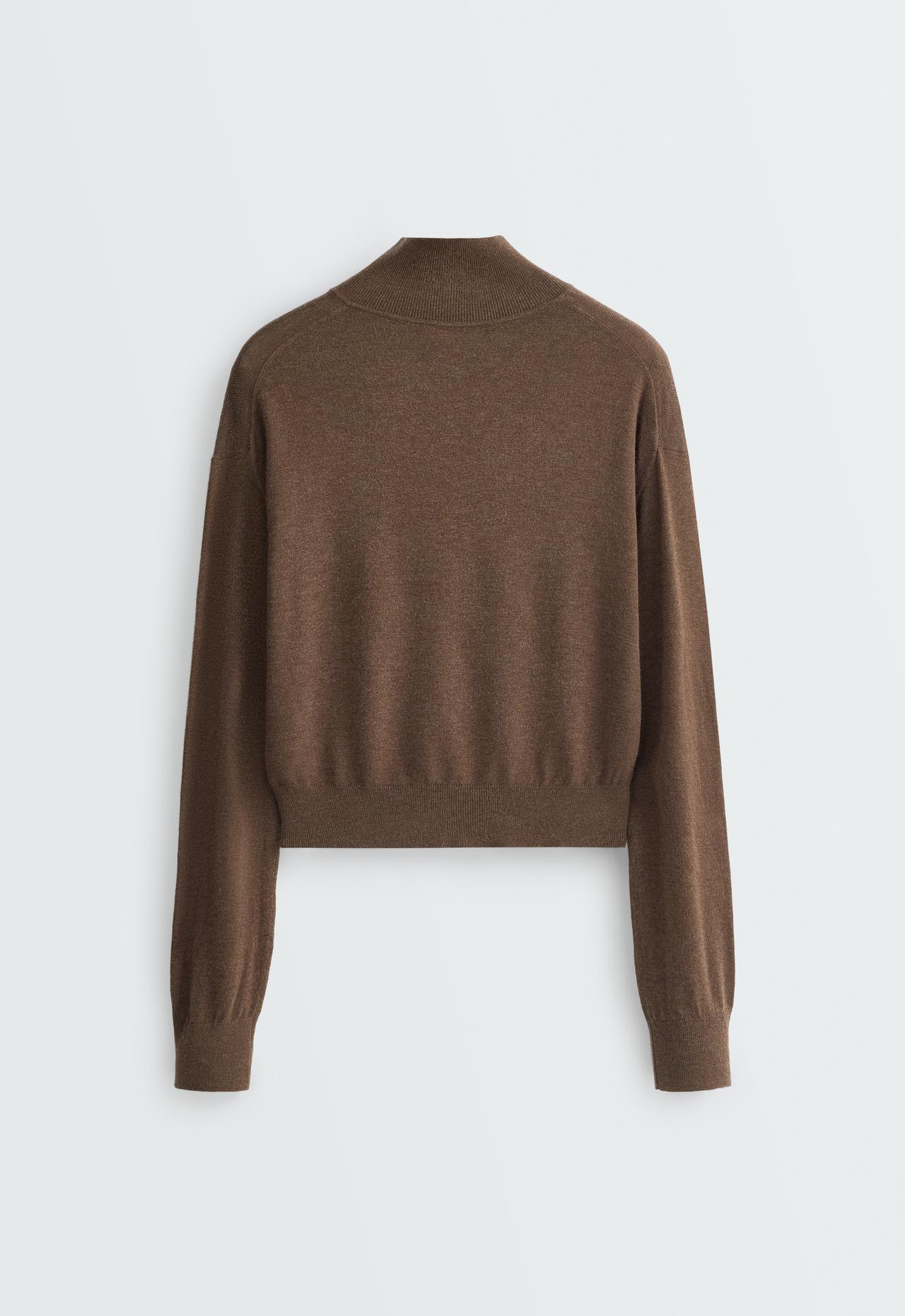 Buttoned knit jacket — TAUPE