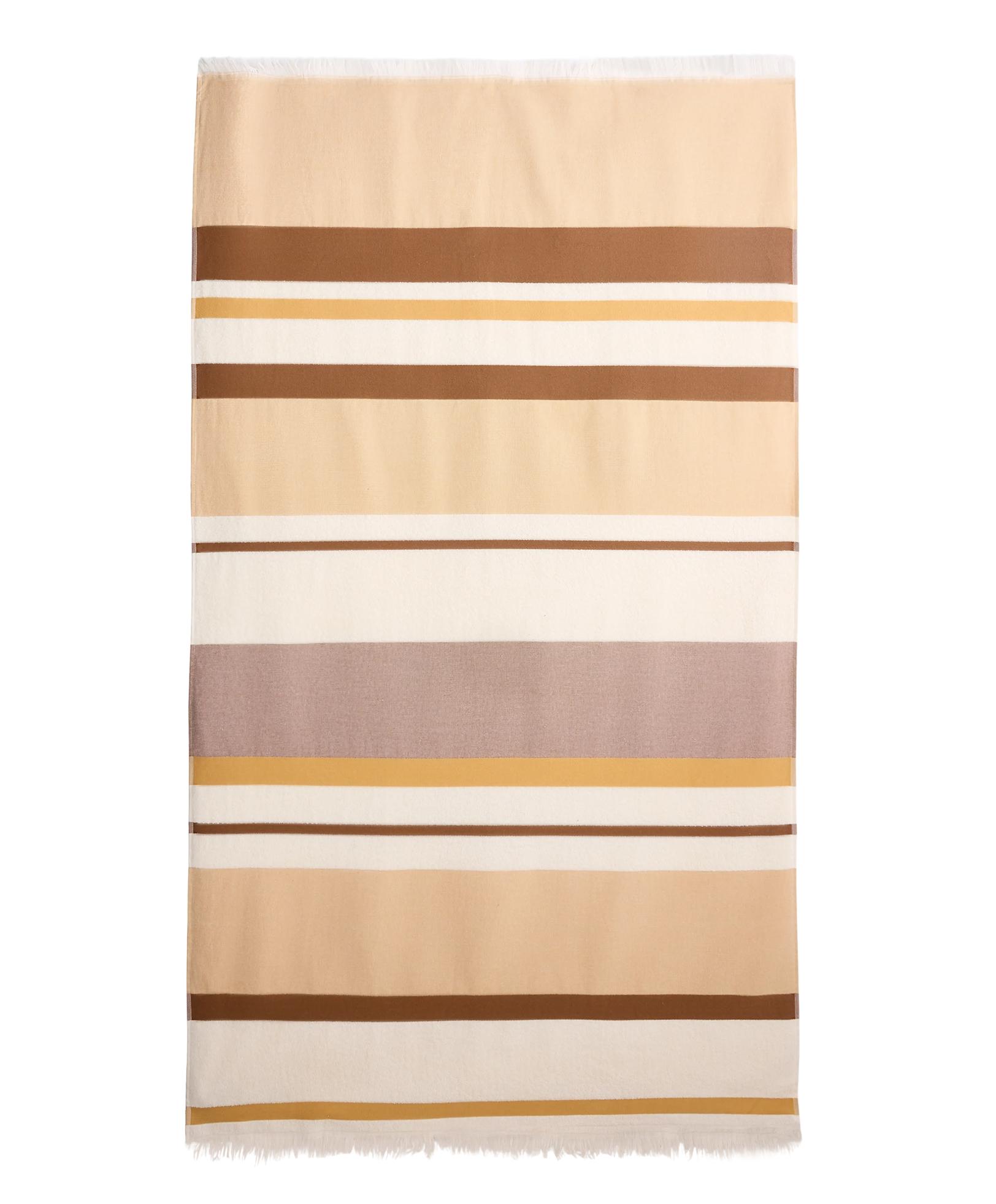 Striped 100% cotton towel — MUSTARD