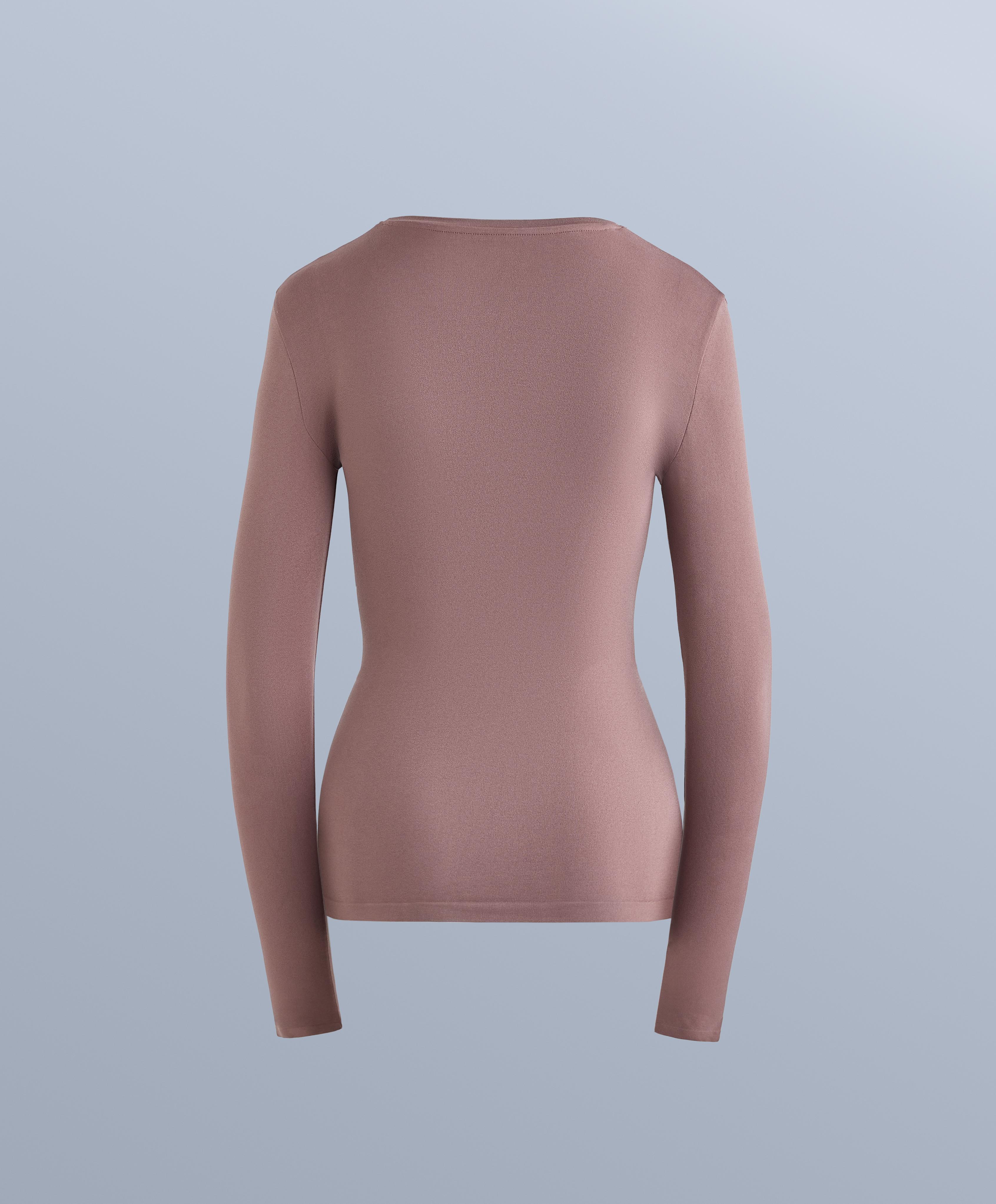 Seamless thermal base layer T-shirt — PINK-MAUVE