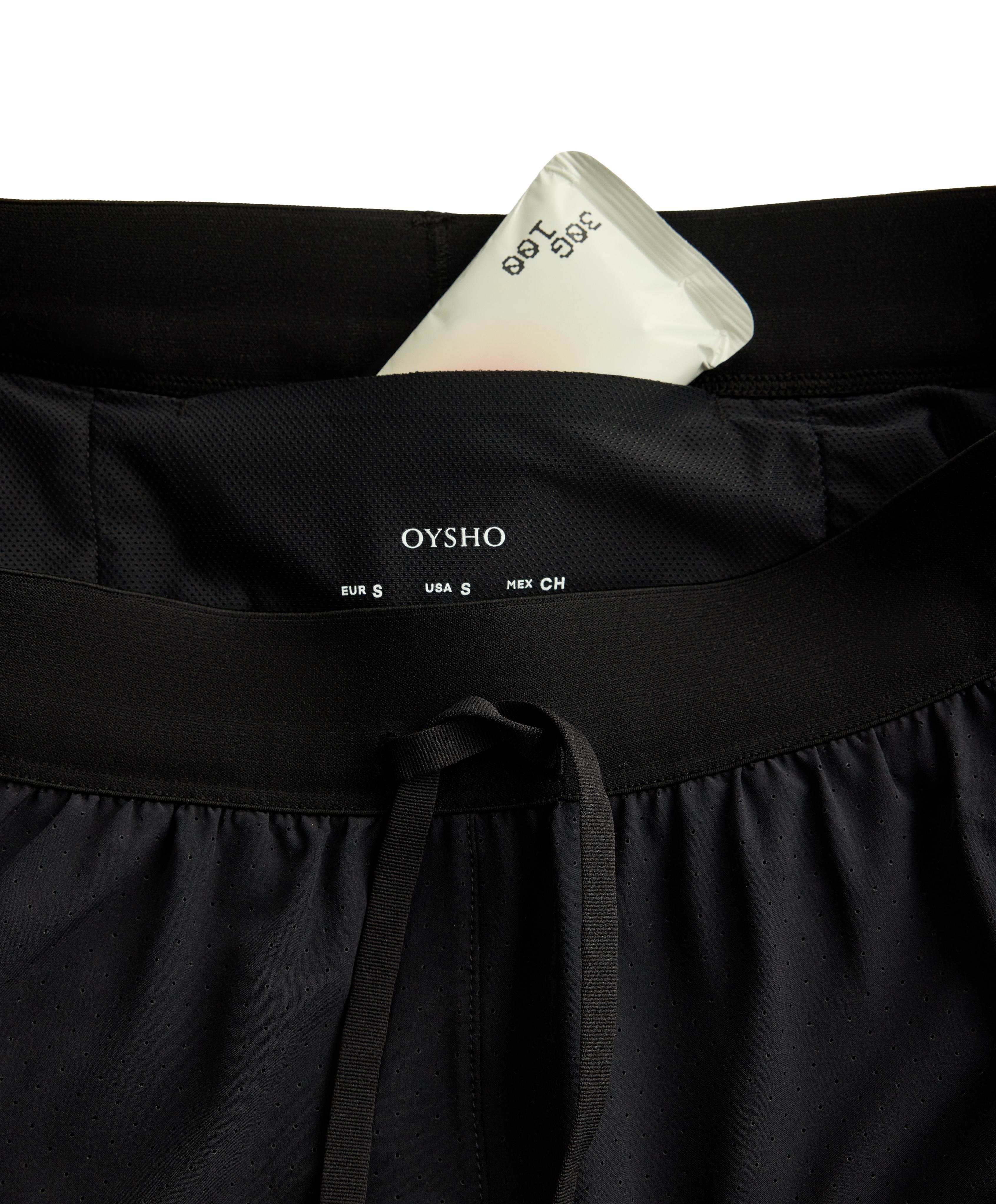Mid-rise 7cm technical shorts — BLACK
