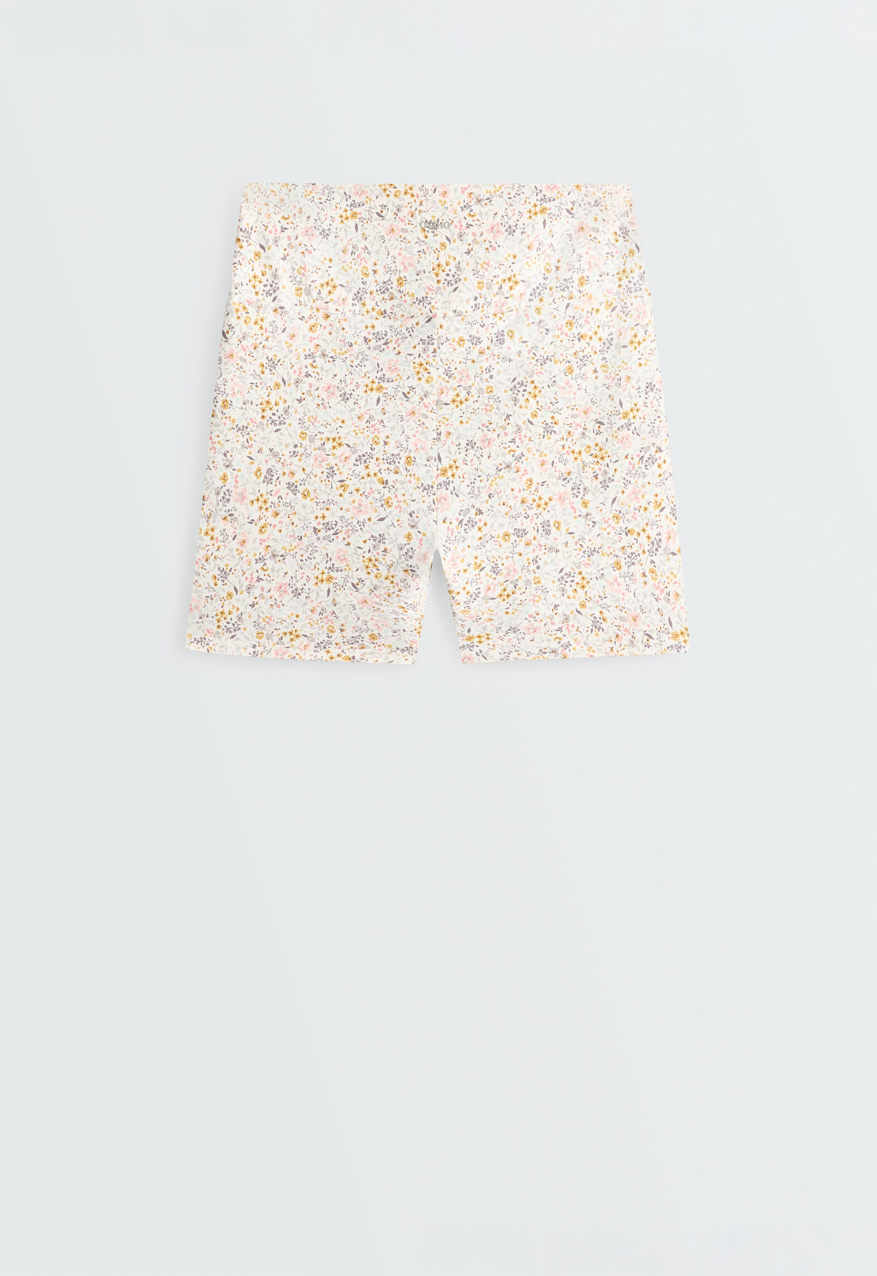 Comfortlux 10cm high-rise floral hot pants — PALE ECRU