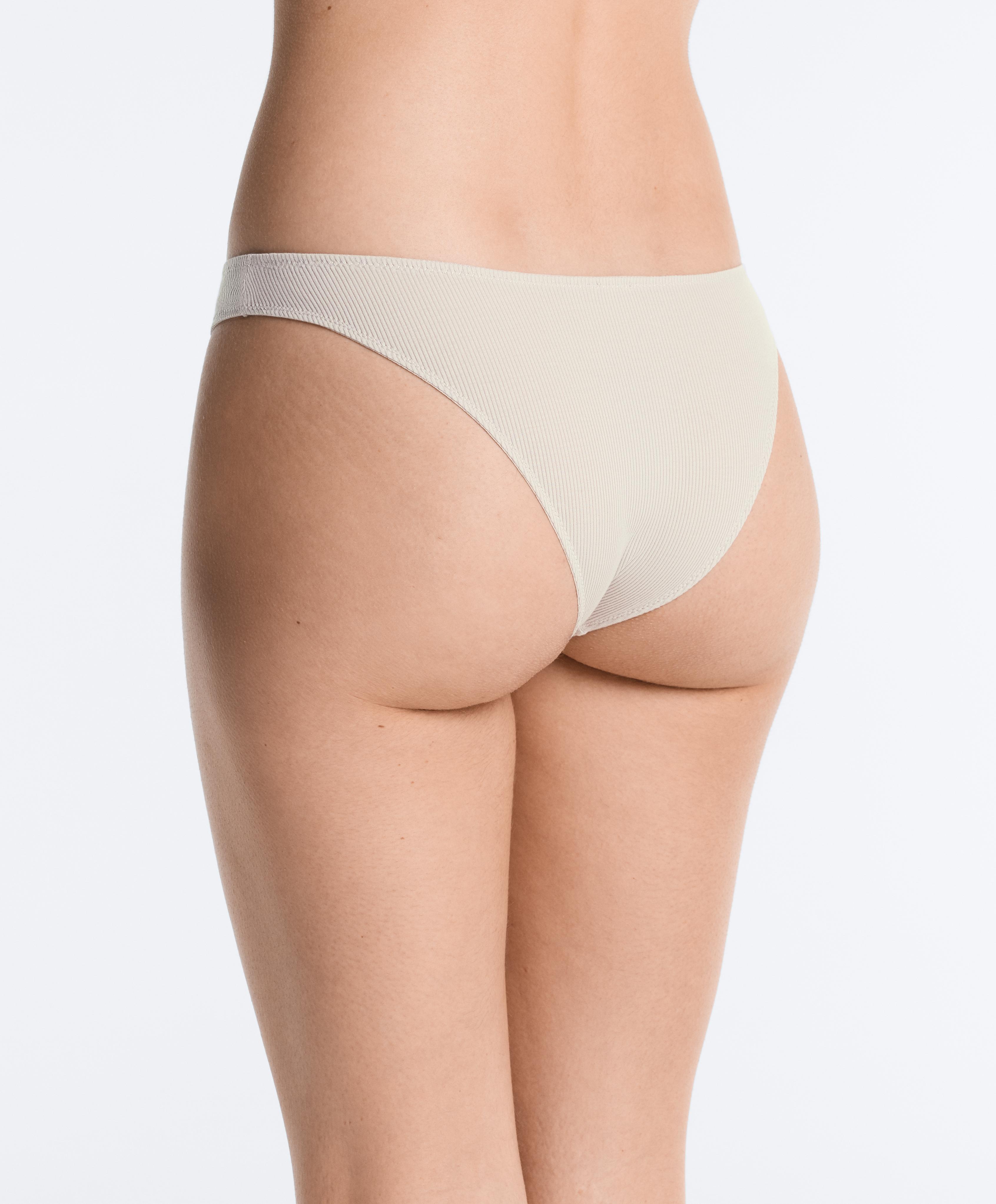 5 cotton rib U-cut Brazilian briefs — GREY-BLUE