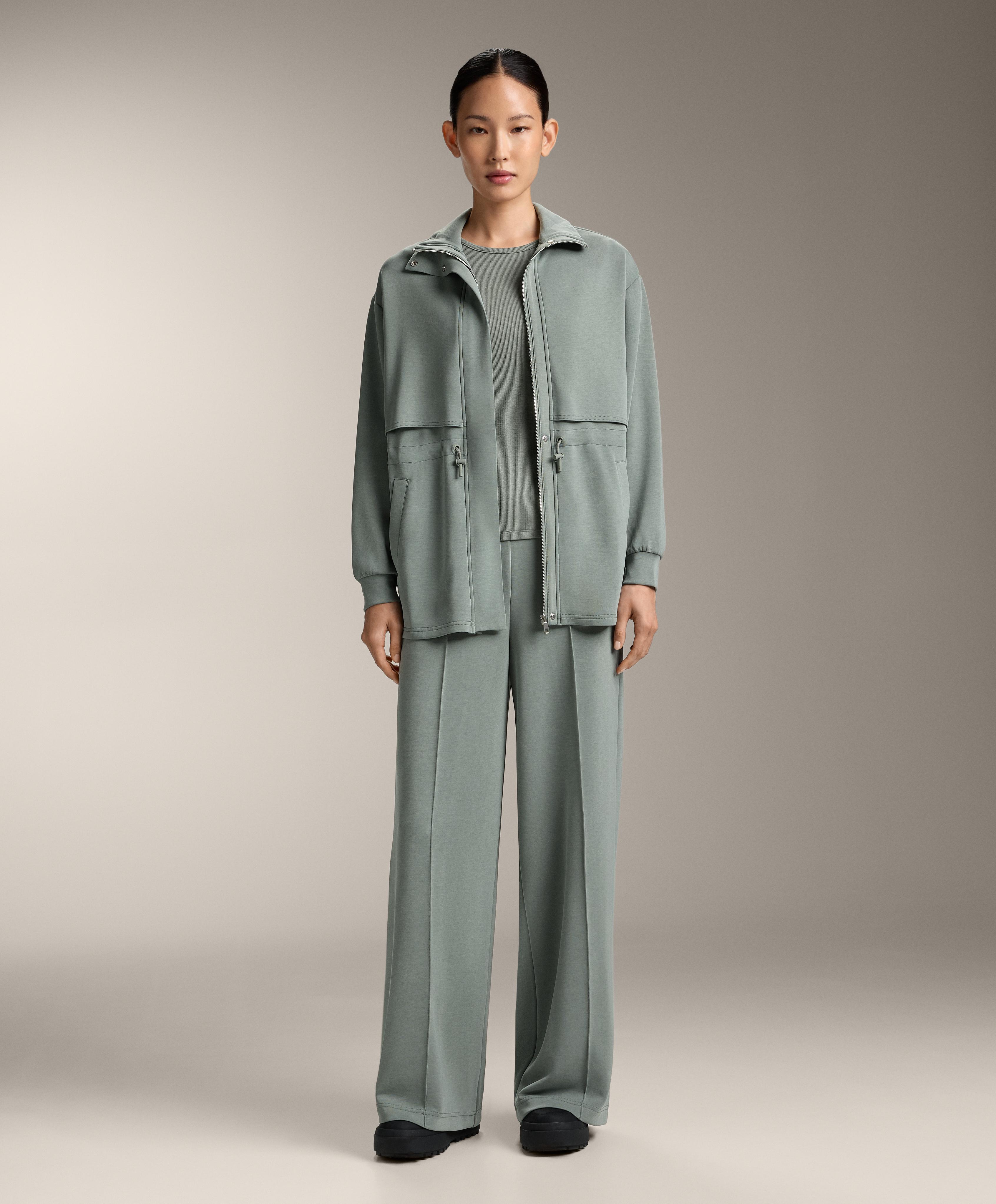 Straight-leg trousers with soft-touch modal and crease
