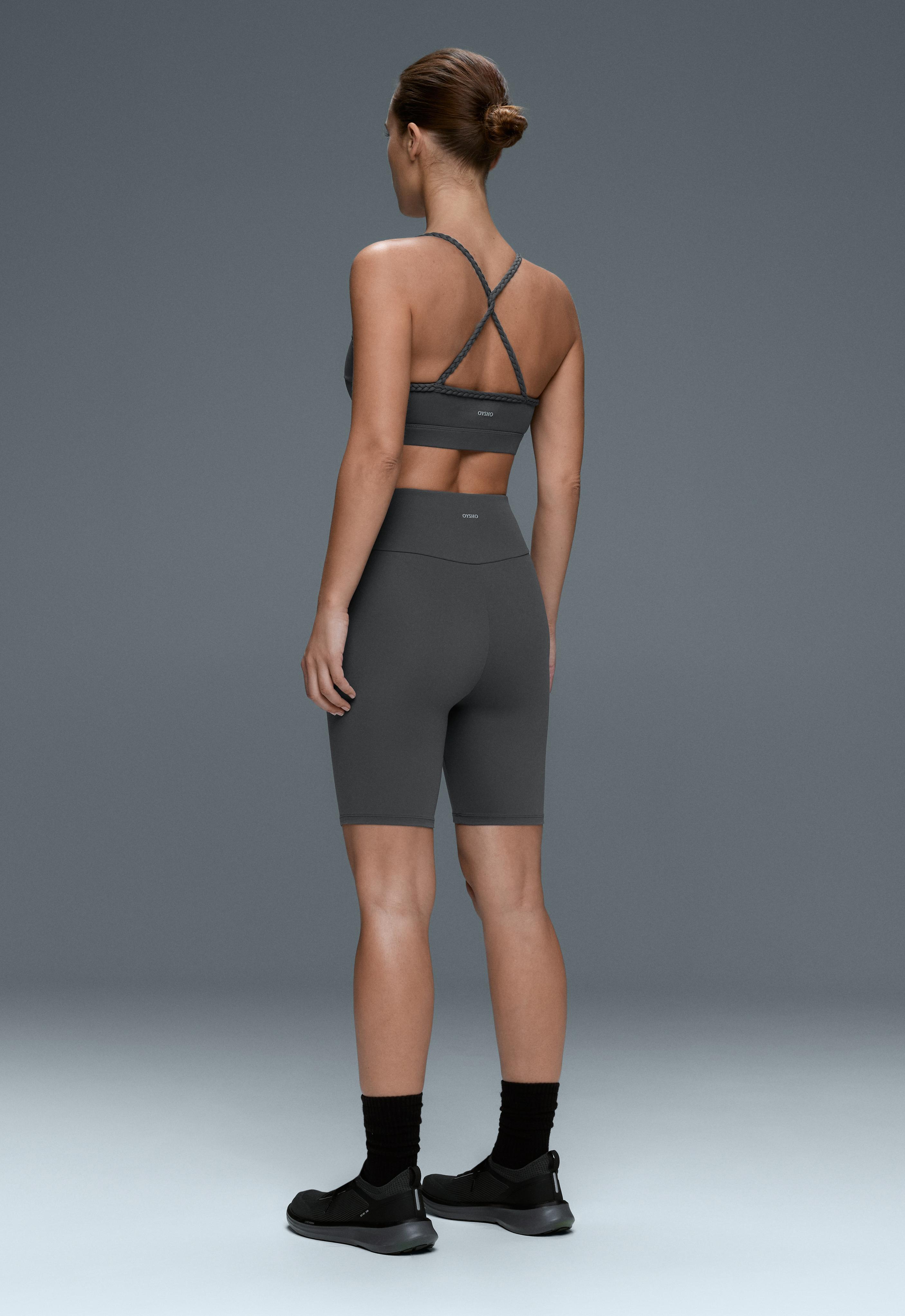 Comfortlux high-rise 20cm biker leggings — STEEL GREY