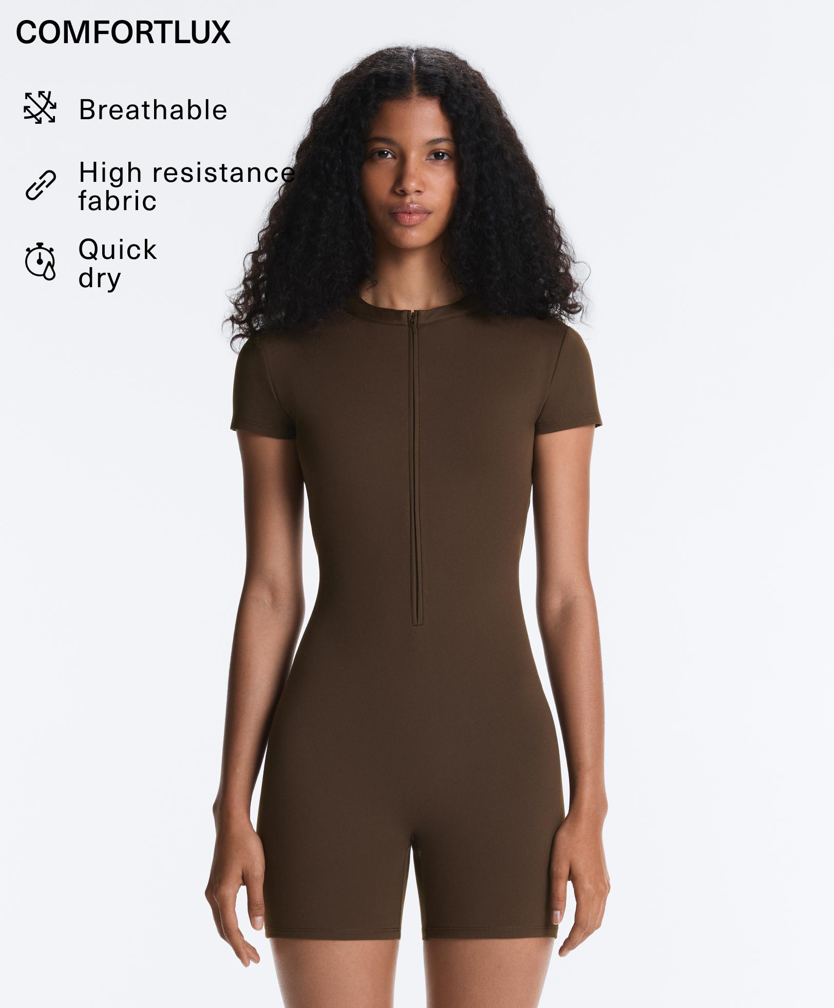 Comfortlux short zip jumpsuit