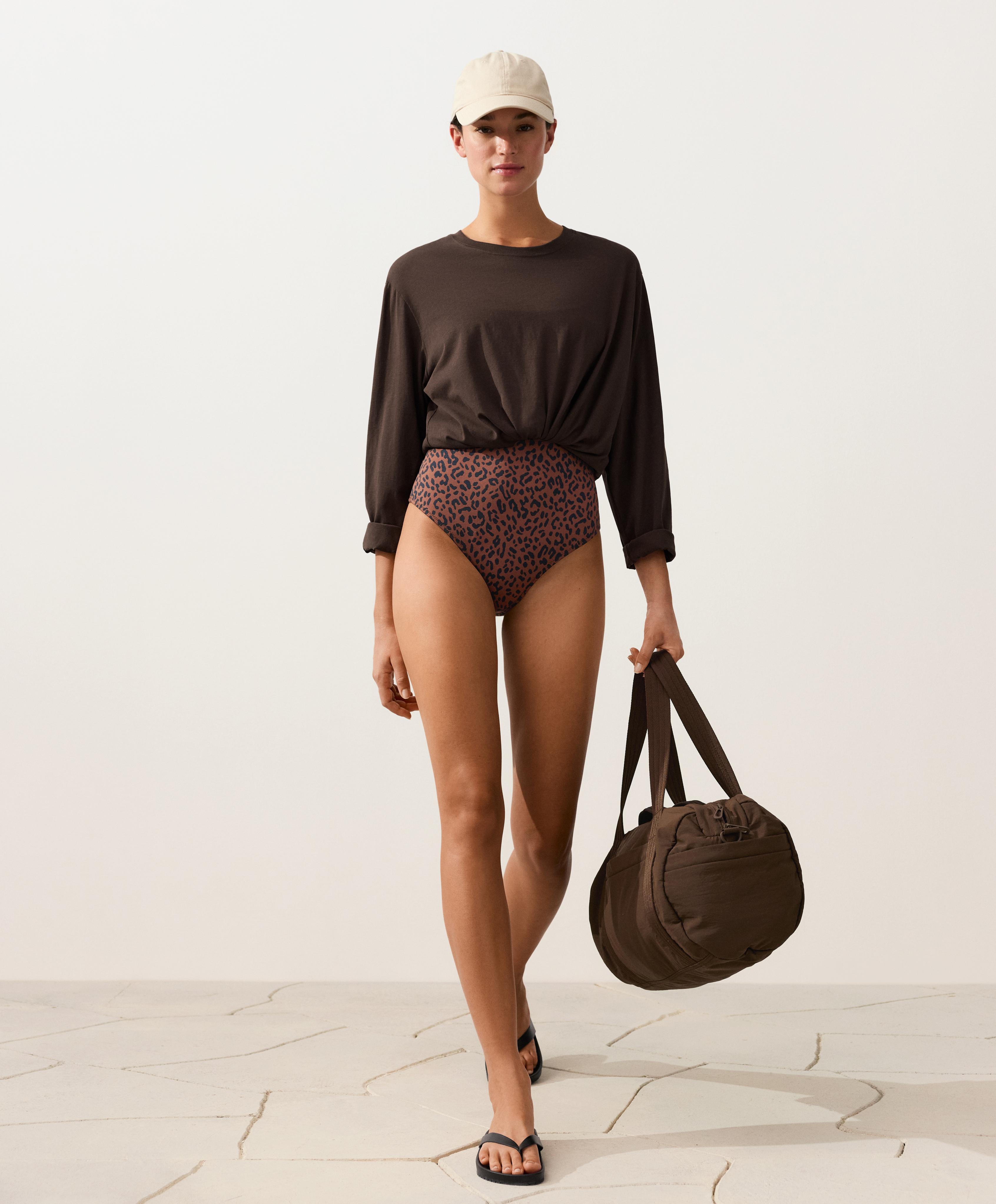 Leopard print swimsuit — BROWN