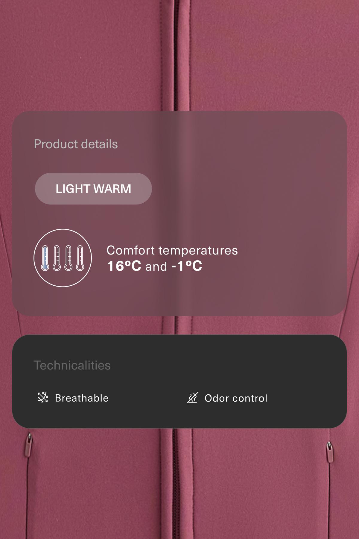 Light warm technical jacket — DUSTY ROSETTE