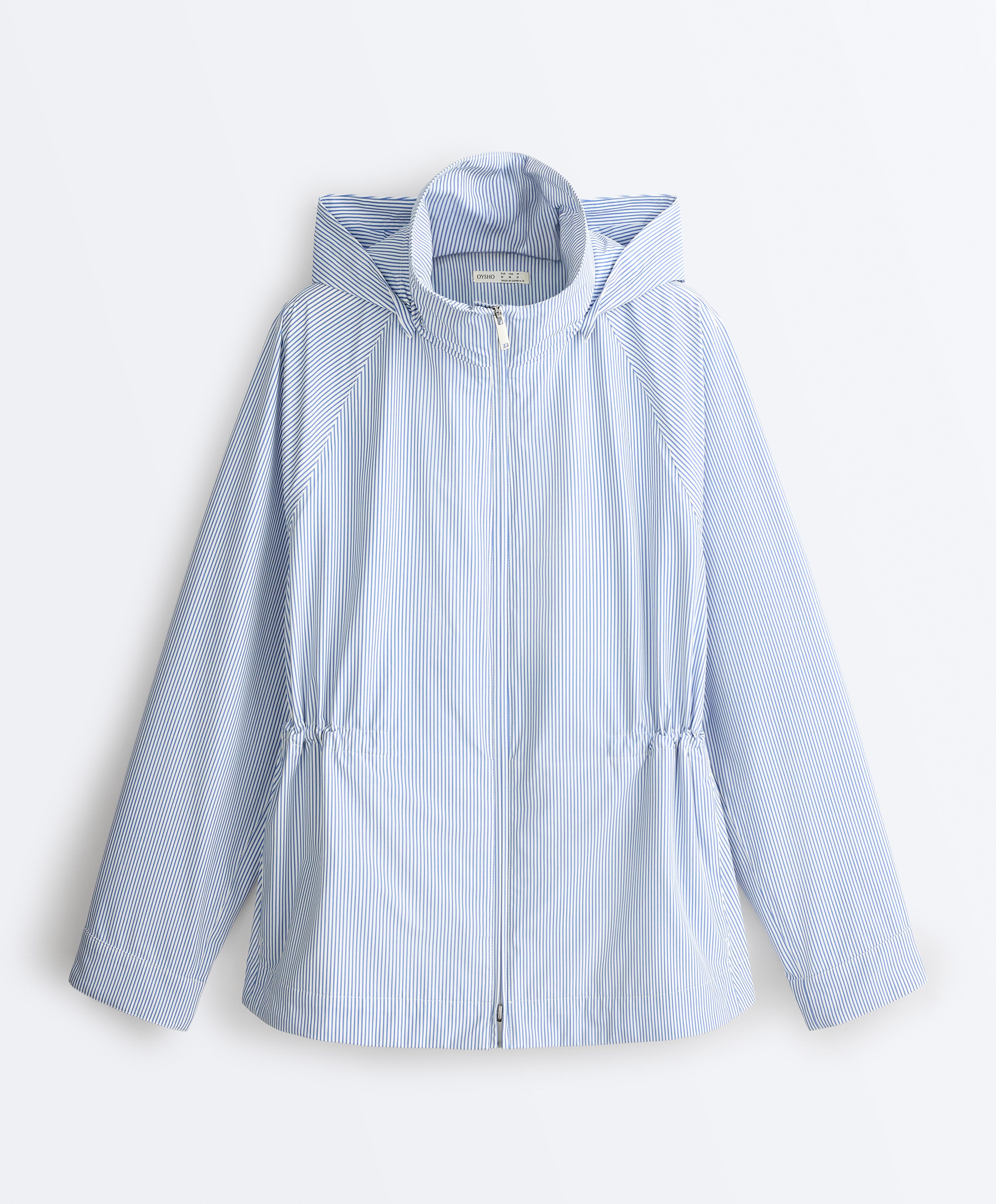 Extra lightweight 10k waterproof striped jacket — PALE BLUE