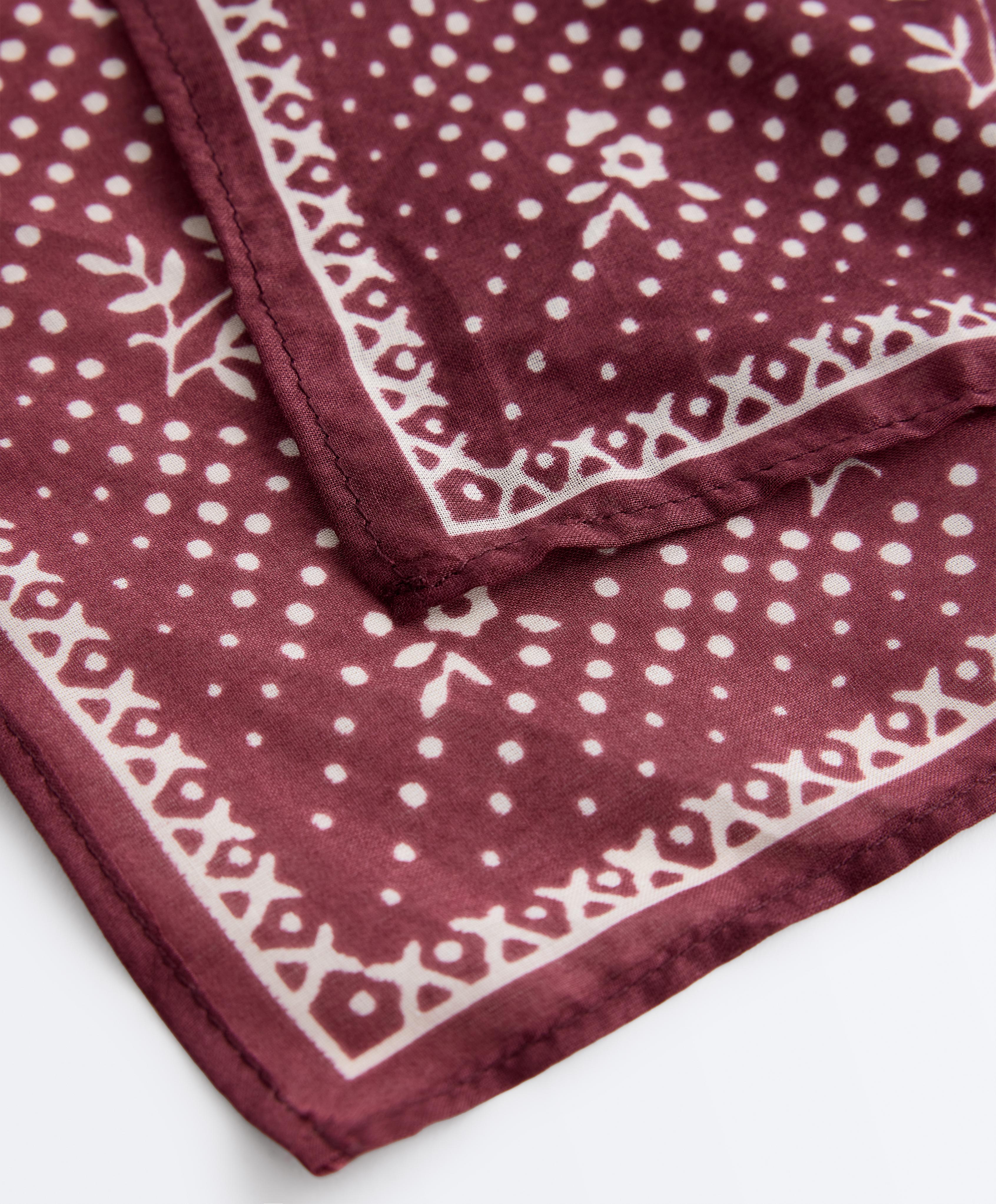 100% cotton print bandana — BURGUNDY