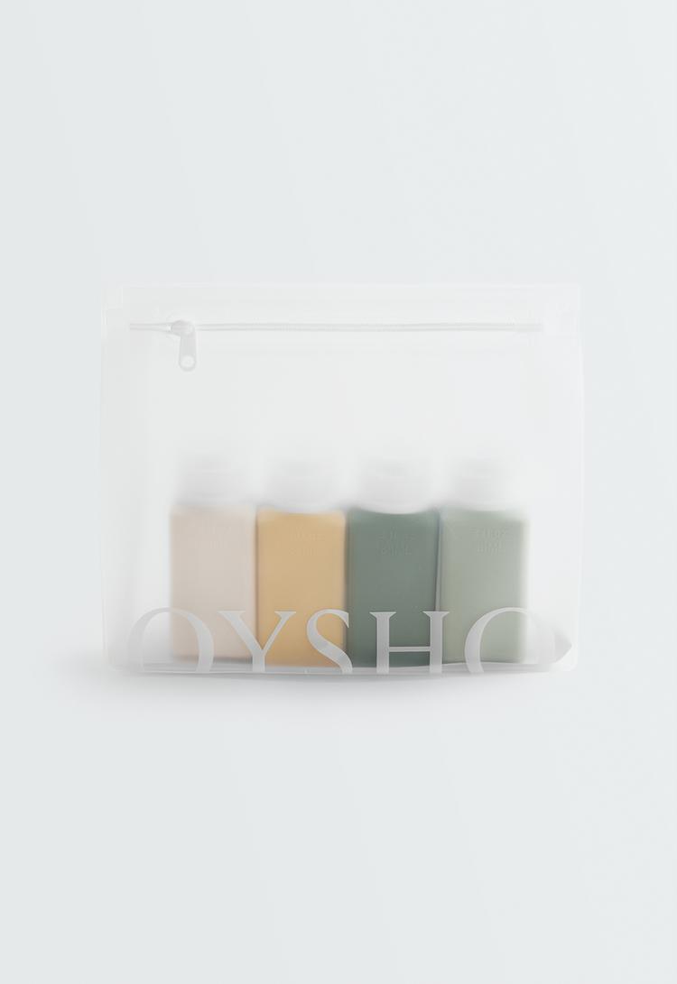 4-bottle travel wash bag — YELLOW