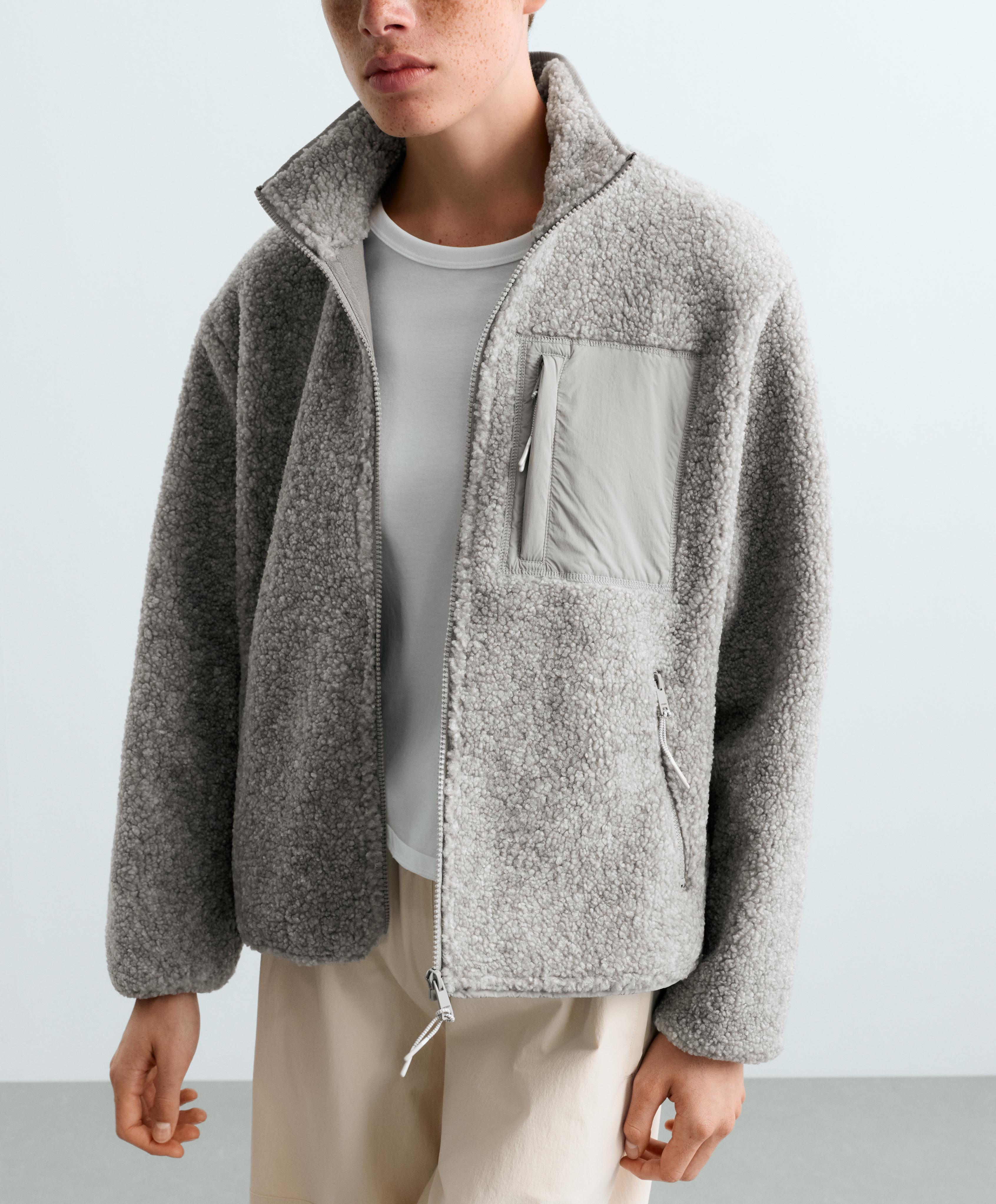 Faux-shearling jacket — MID-GREY MELANGE
