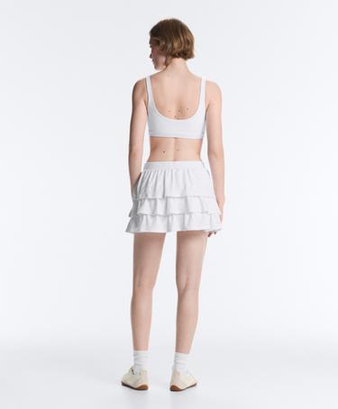 Embroidered medium-support sports bra — WHITE  7