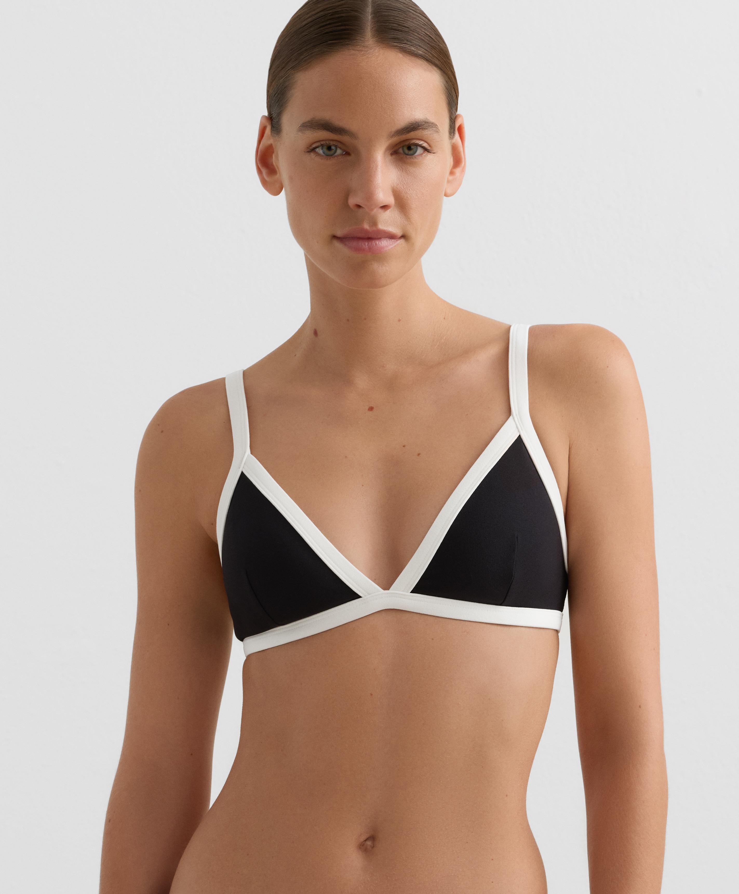 Contrast trim triangle bikini top Contrast trim triangle bikini top