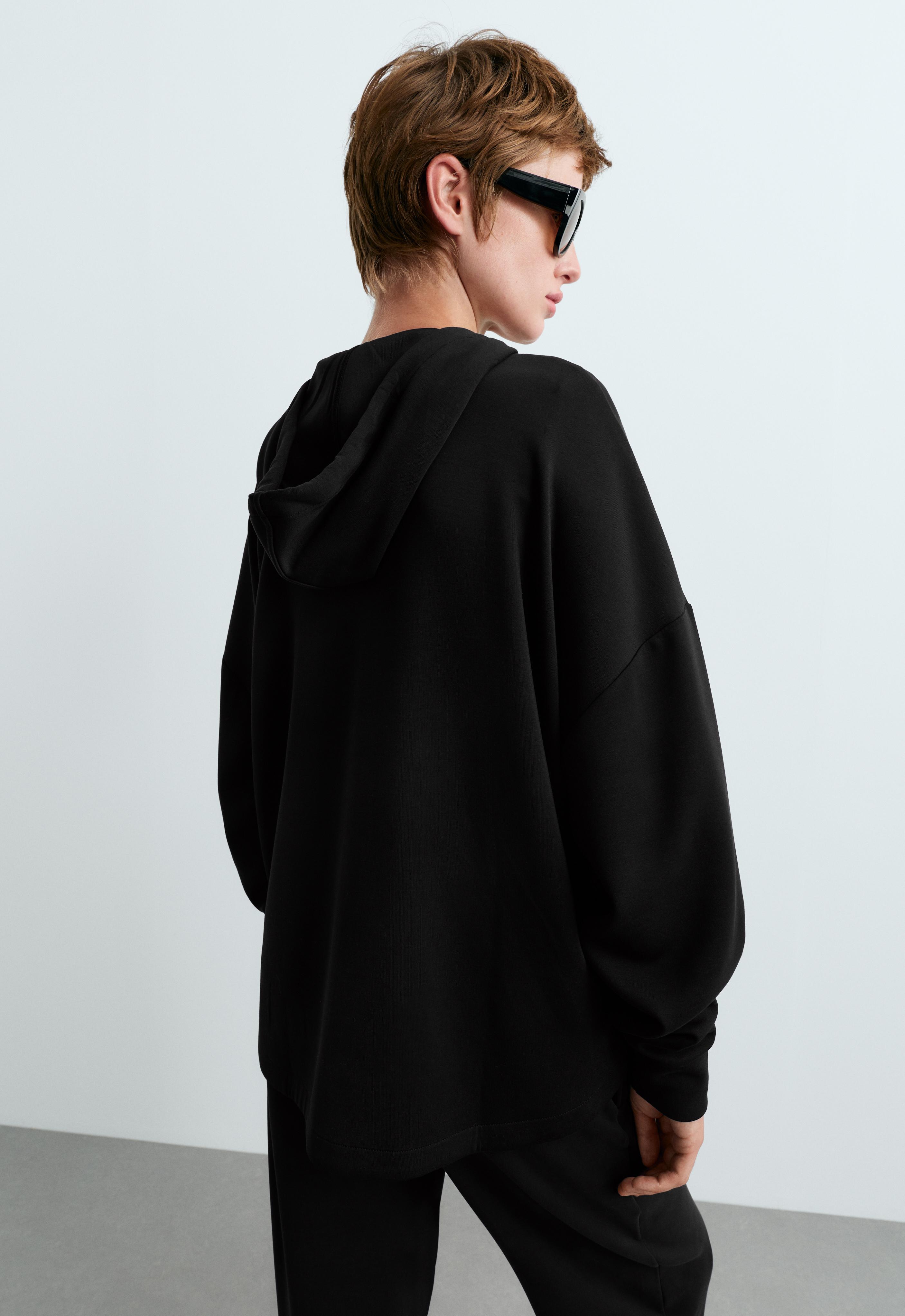 Soft-touch jacket with modal — BLACK