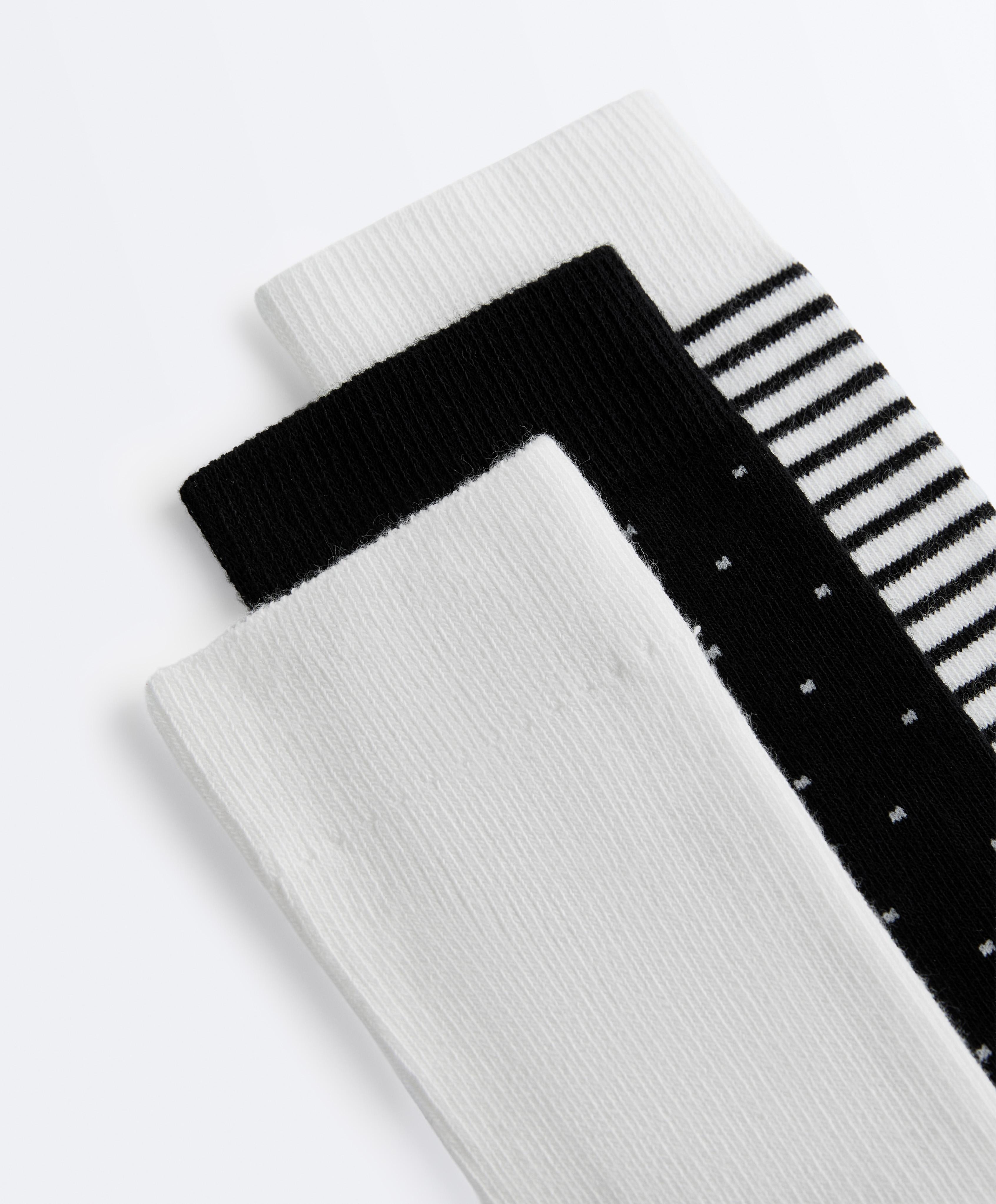 3 pairs of cotton blend Classic socks — PALE ECRU