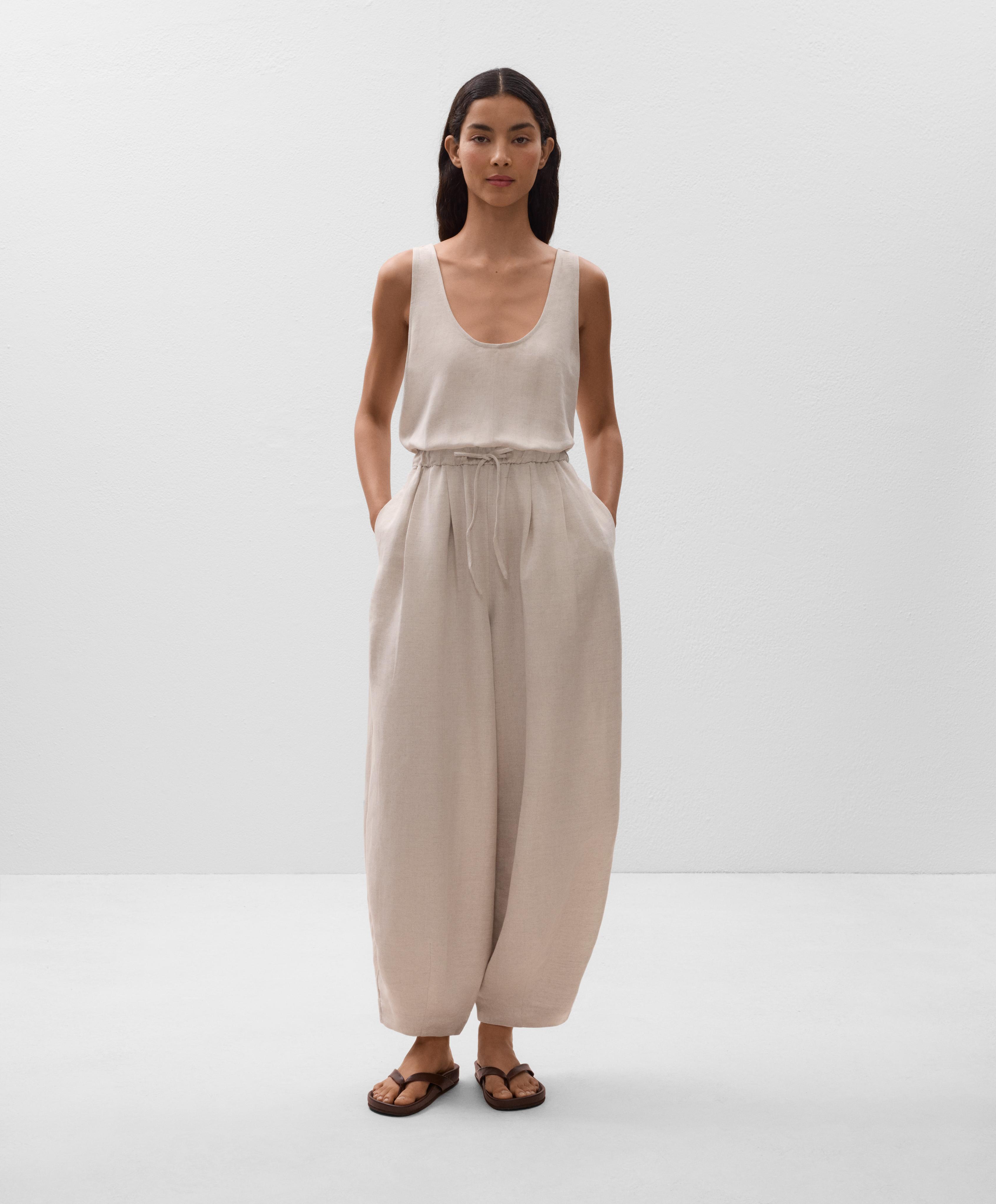 Linen blend balloon jumpsuit - Sale Linen blend balloon jumpsuit - Sale