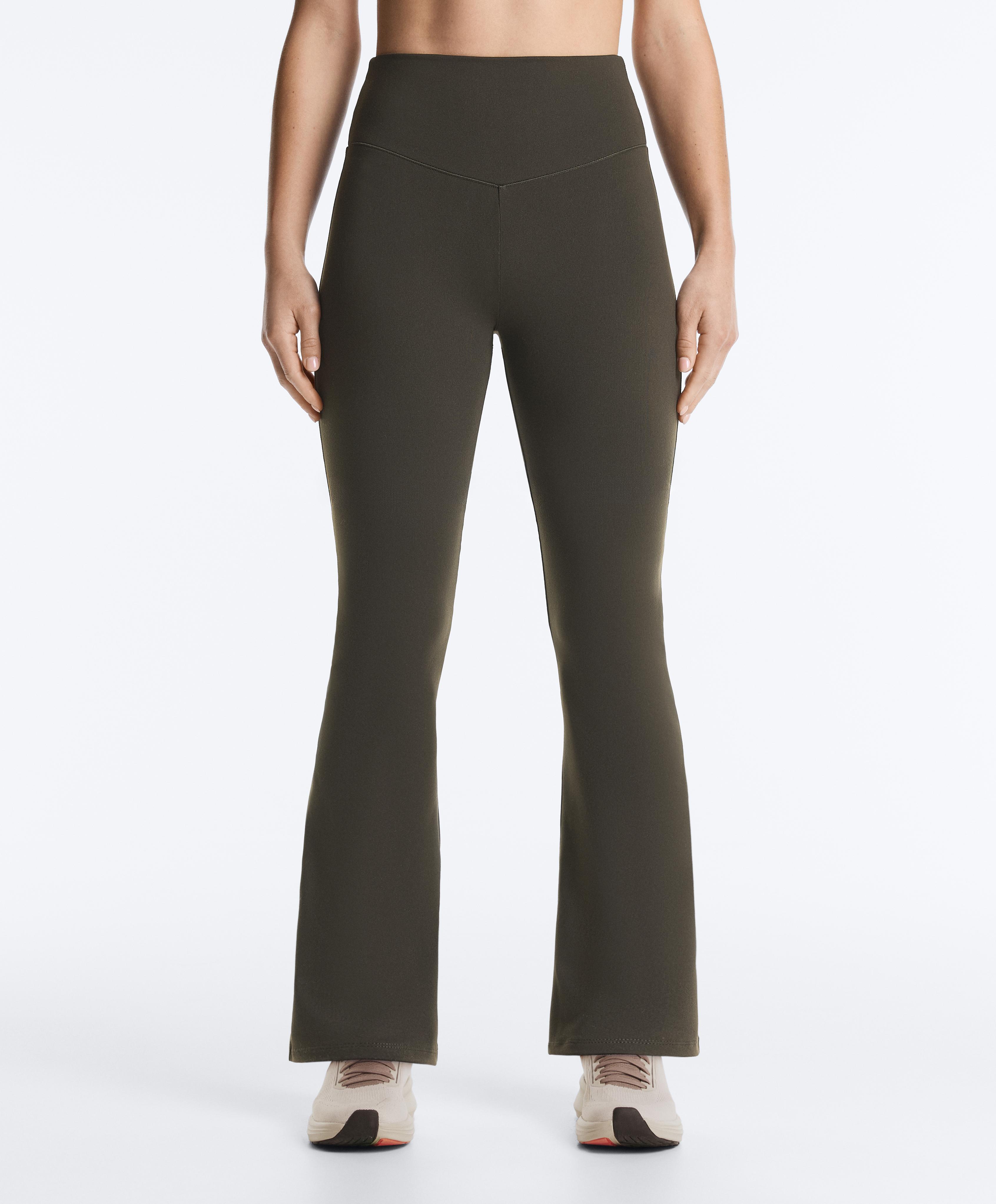 Evermove high rise flare trousers — BROWN