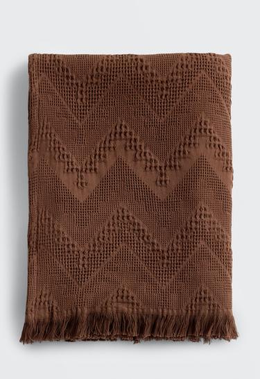 100% cotton chevron towel — Dark chocolate 2